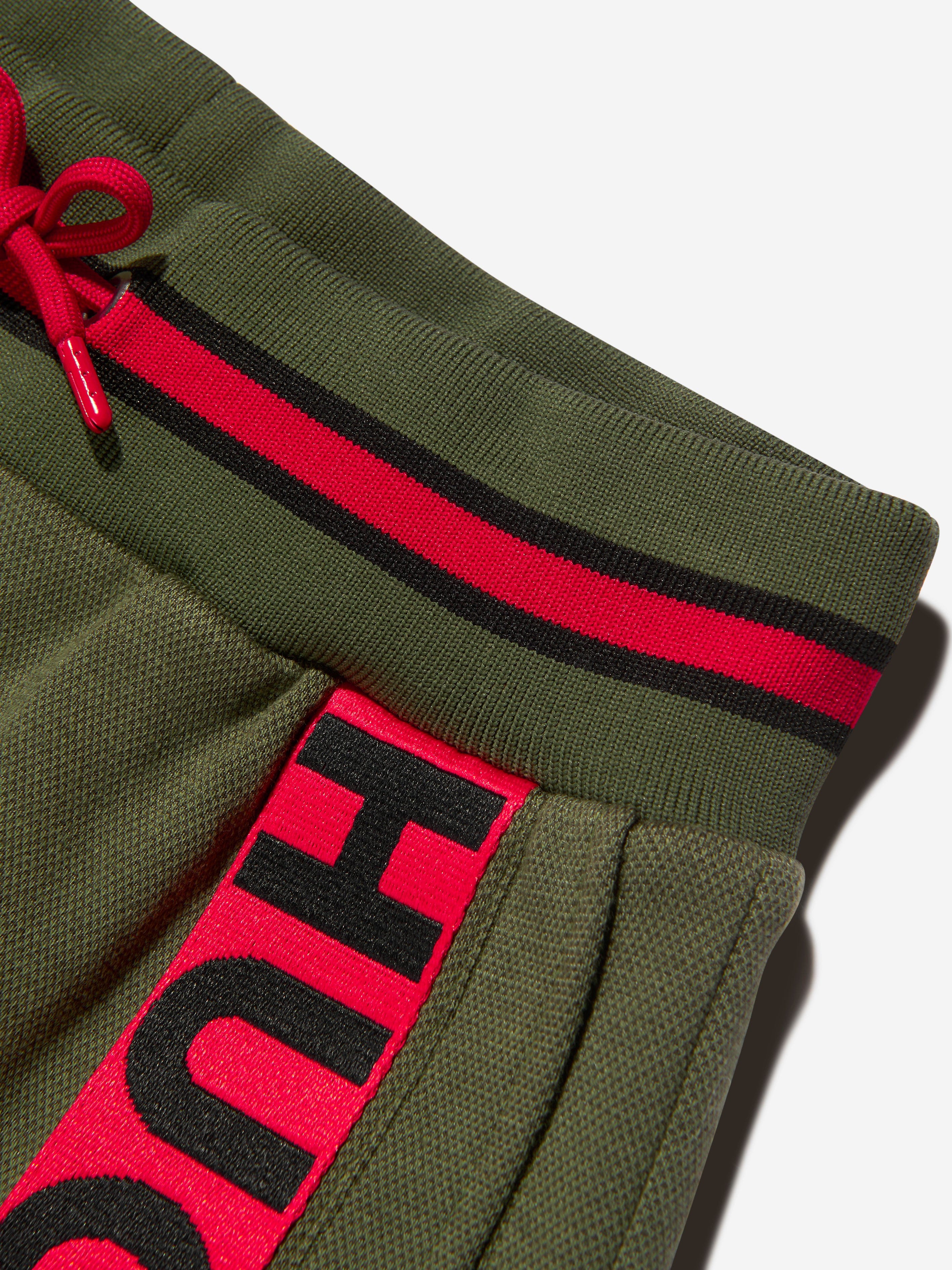 Hugo Boys Pique Logo Shorts in Khaki