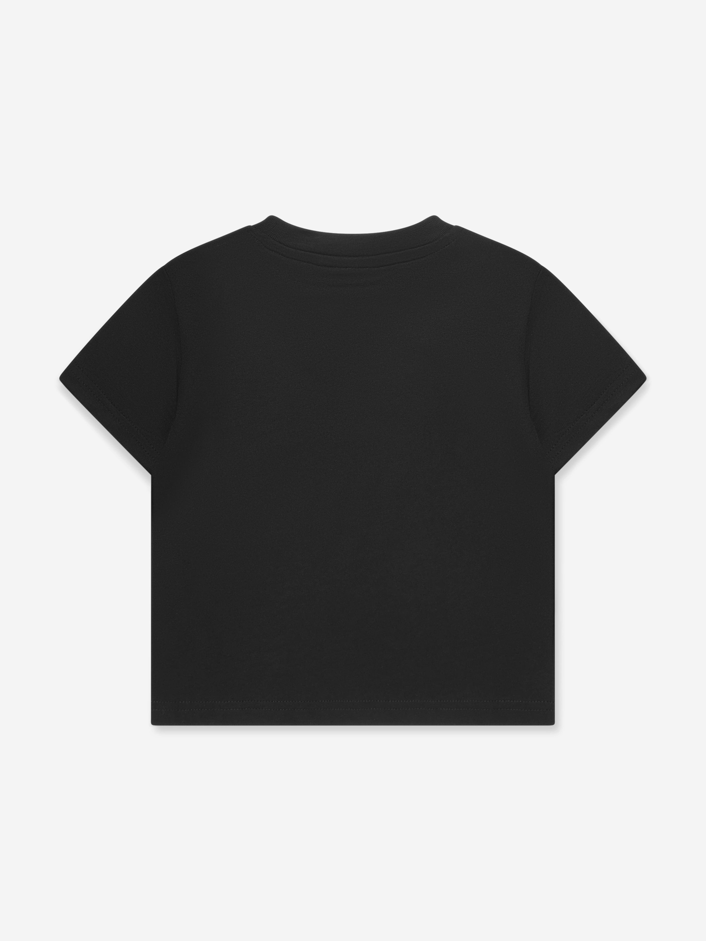 Hugo Boys Organic Cotton Logo Print T-Shirt in Black