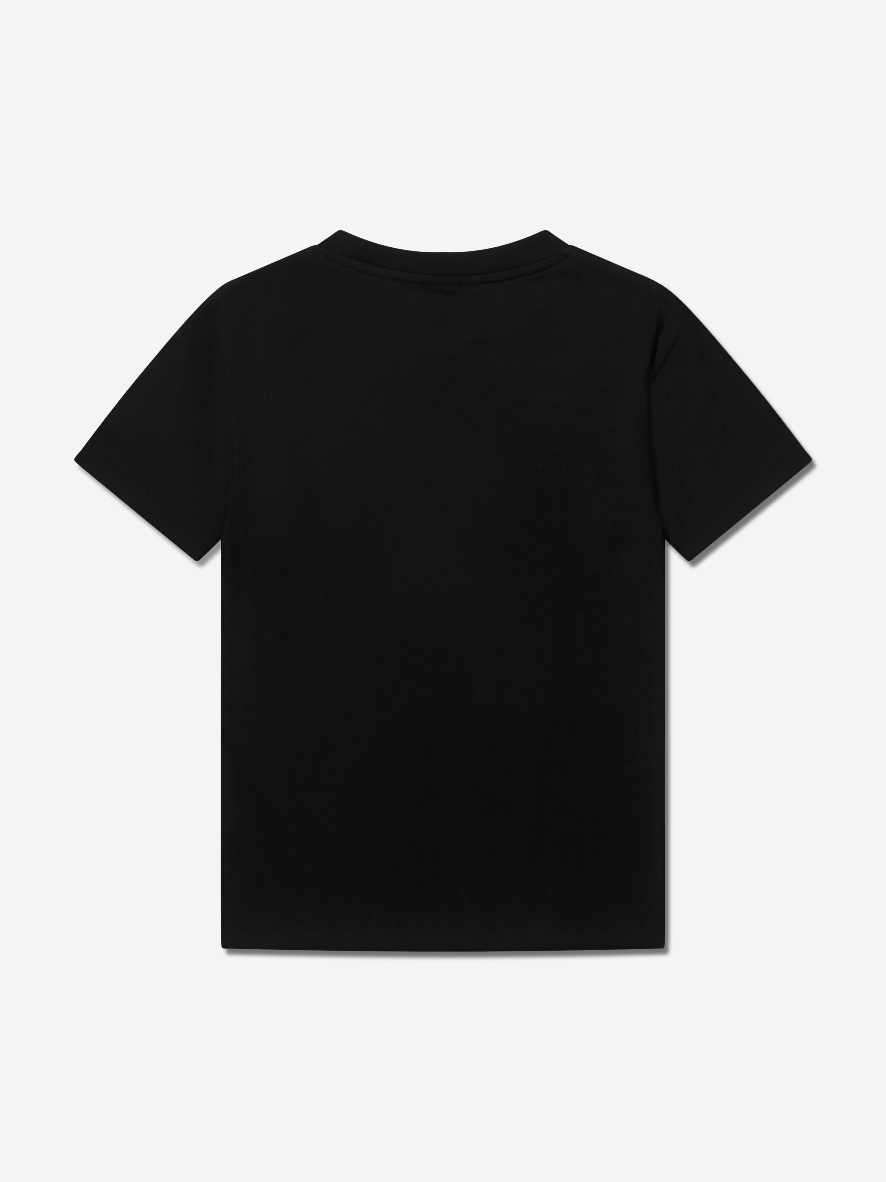 Hugo Boys Organic Cotton Logo Print T-Shirt in Black