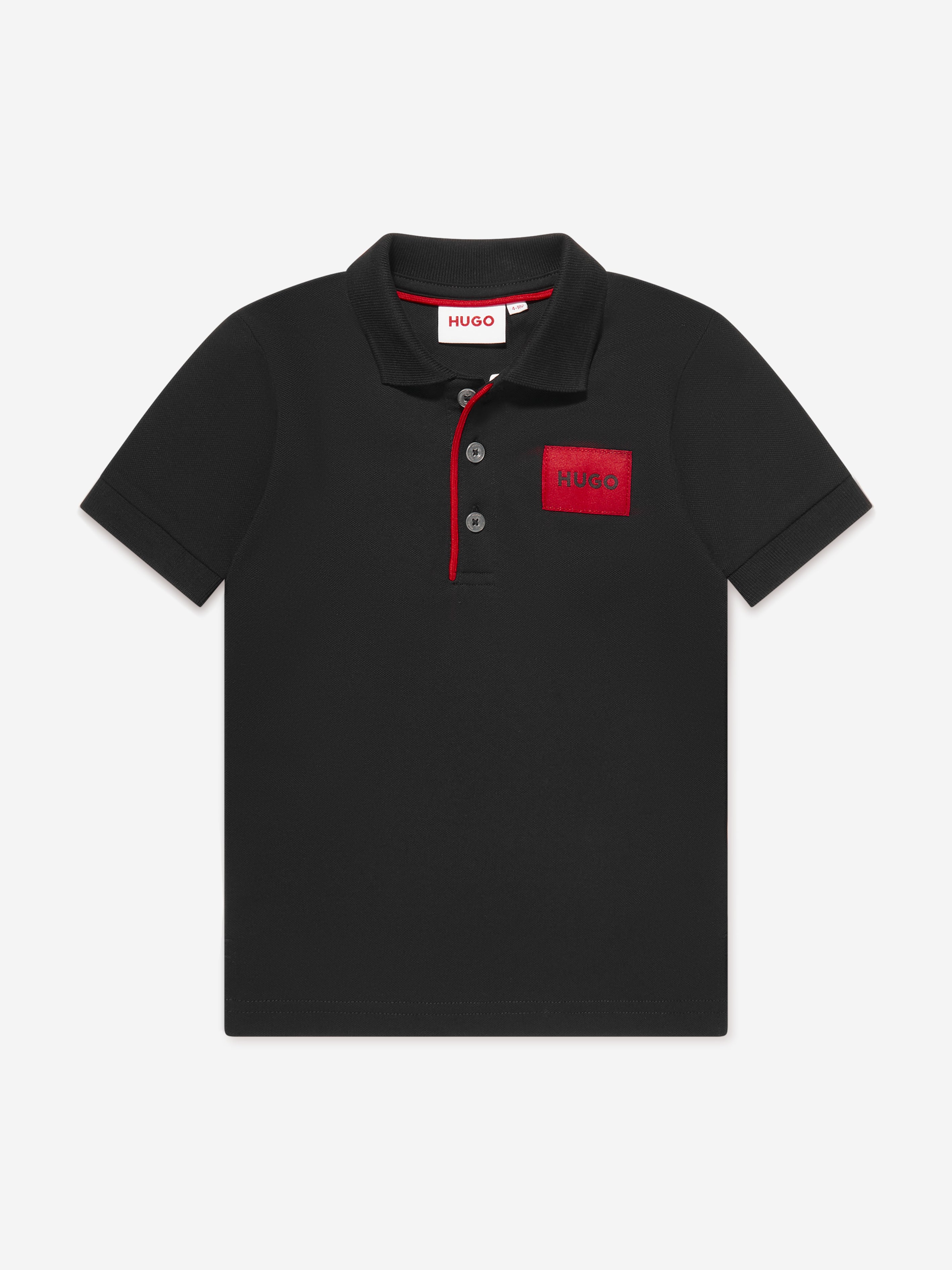 Hugo Boys Logo Polo Shirt in Black