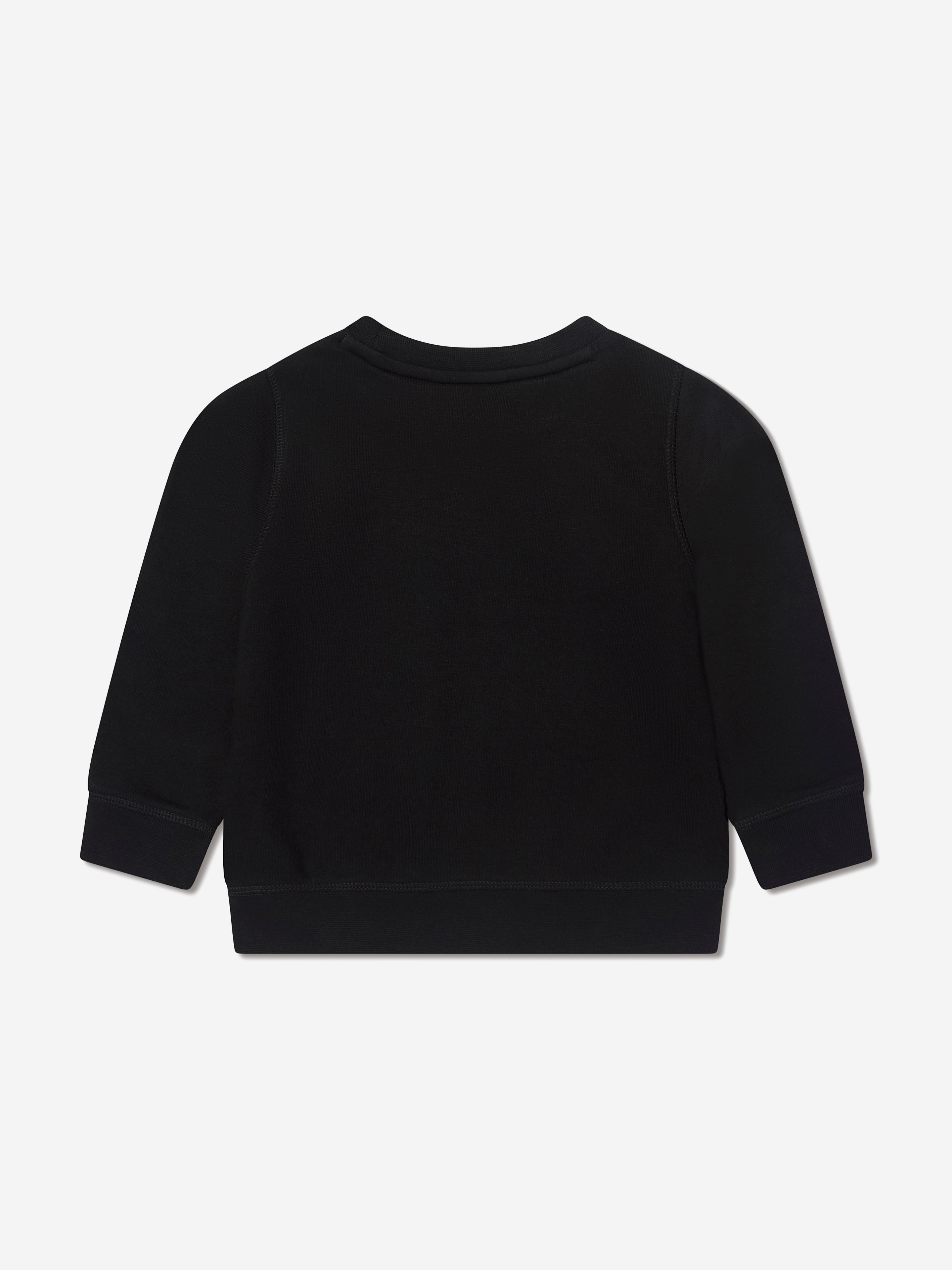 Hugo Boys Organic Cotton Logo Sweatshirt in Black