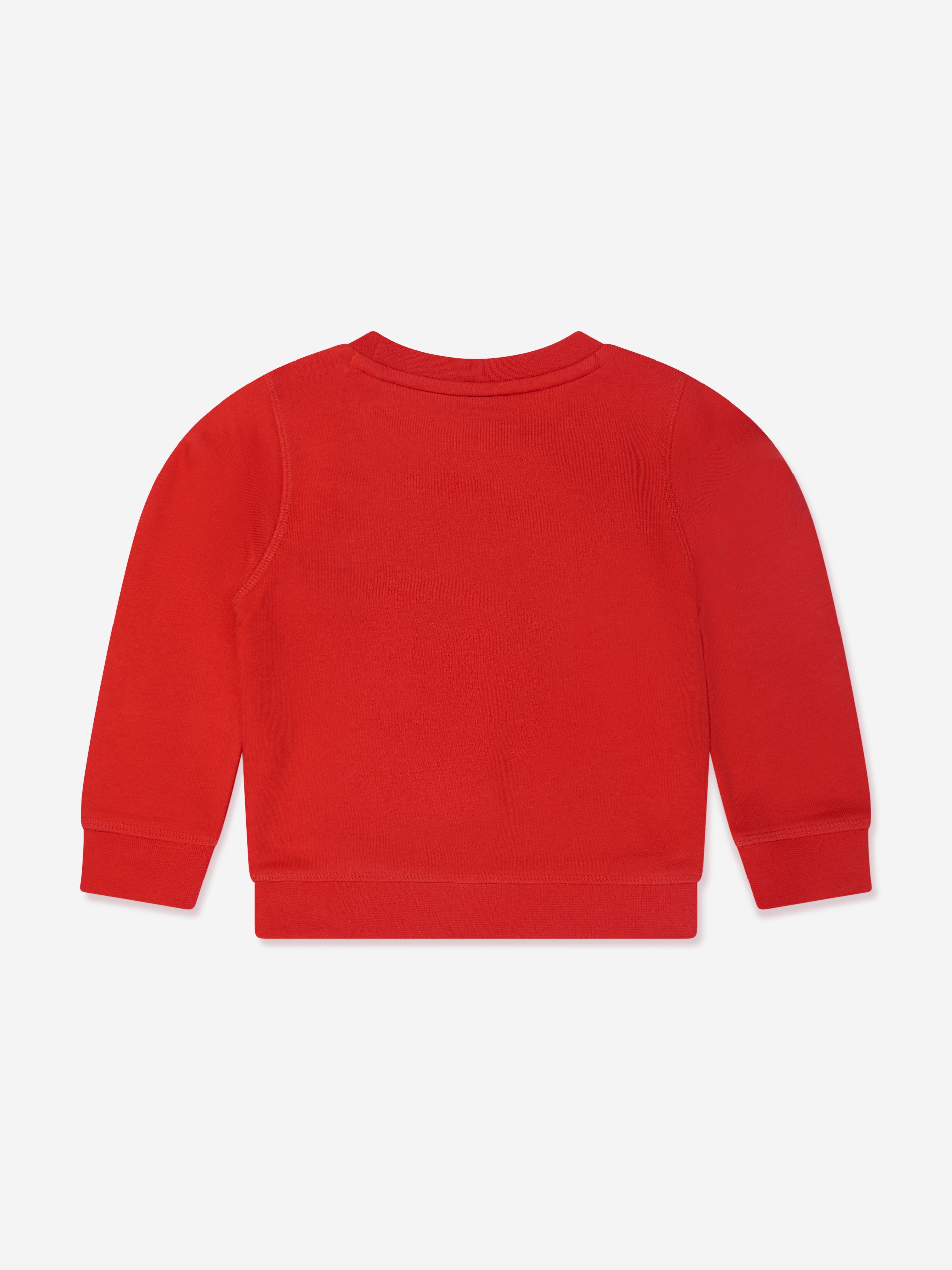 Hugo Boys Organic Cotton Logo Sweatshirt in Red