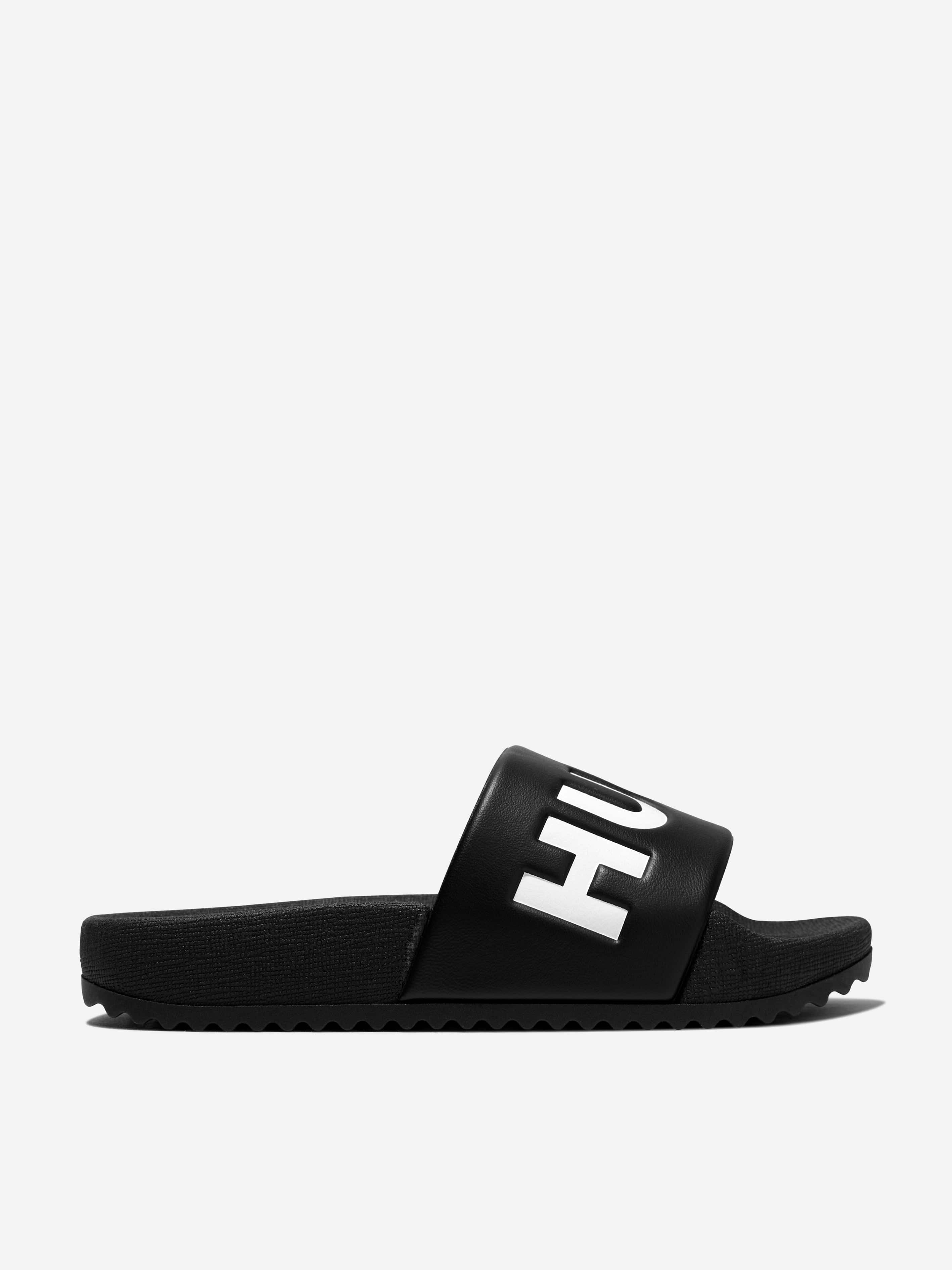 Hugo Boys Logo Sliders in Black