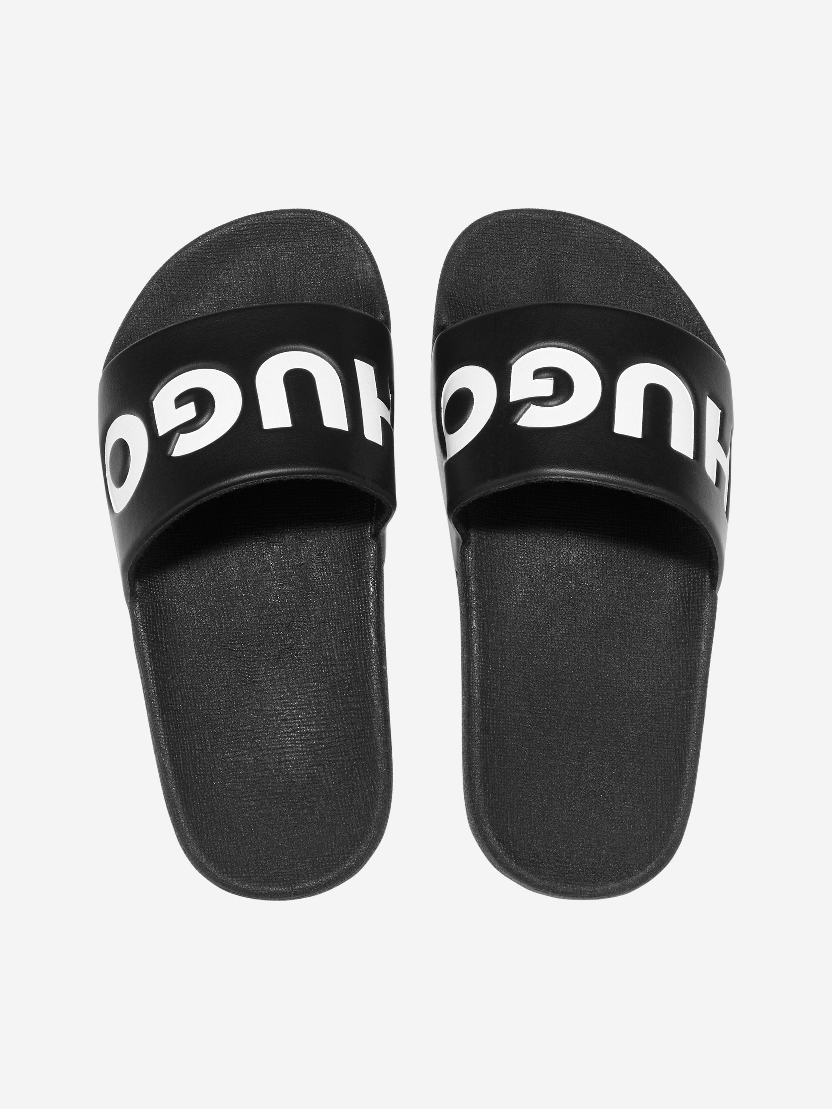 Hugo Boys Logo Sliders in Black