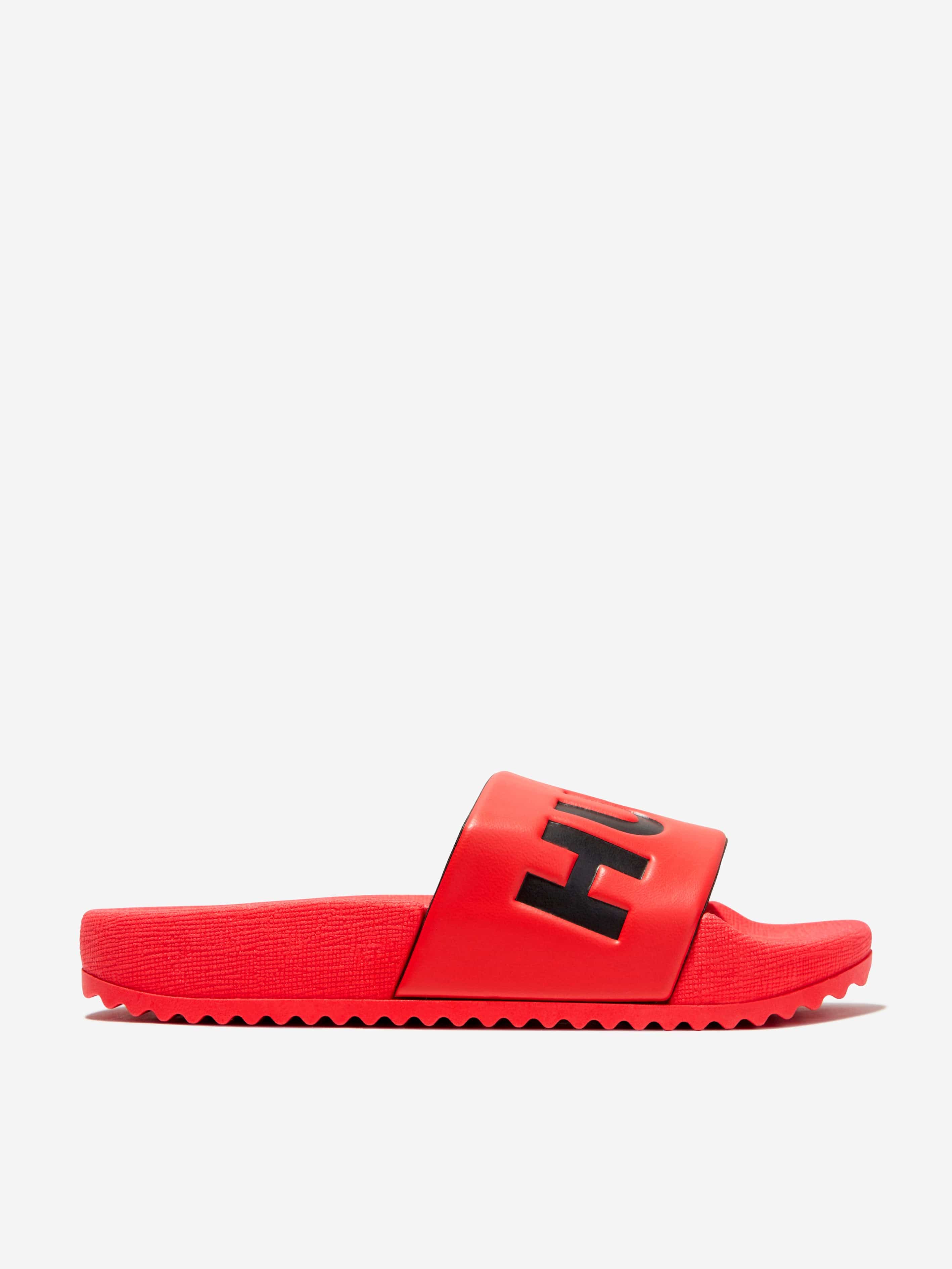 Hugo Boys Logo Sliders in Red