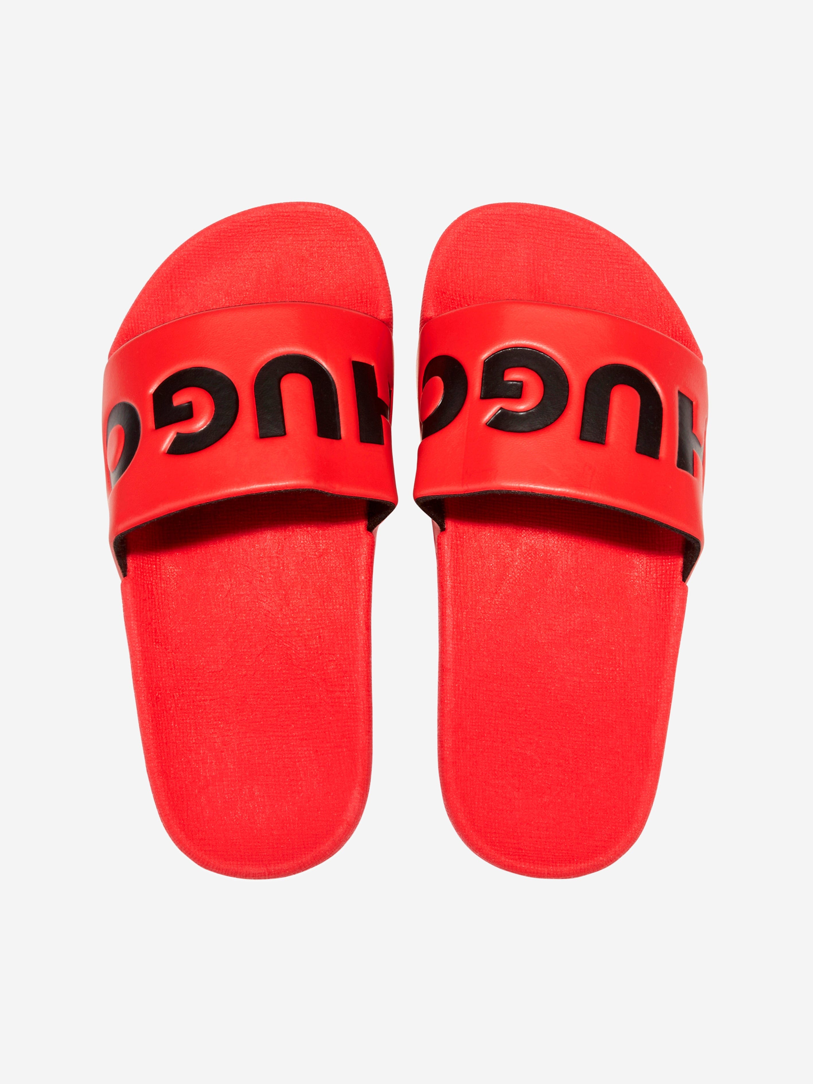 Hugo Boys Logo Sliders in Red