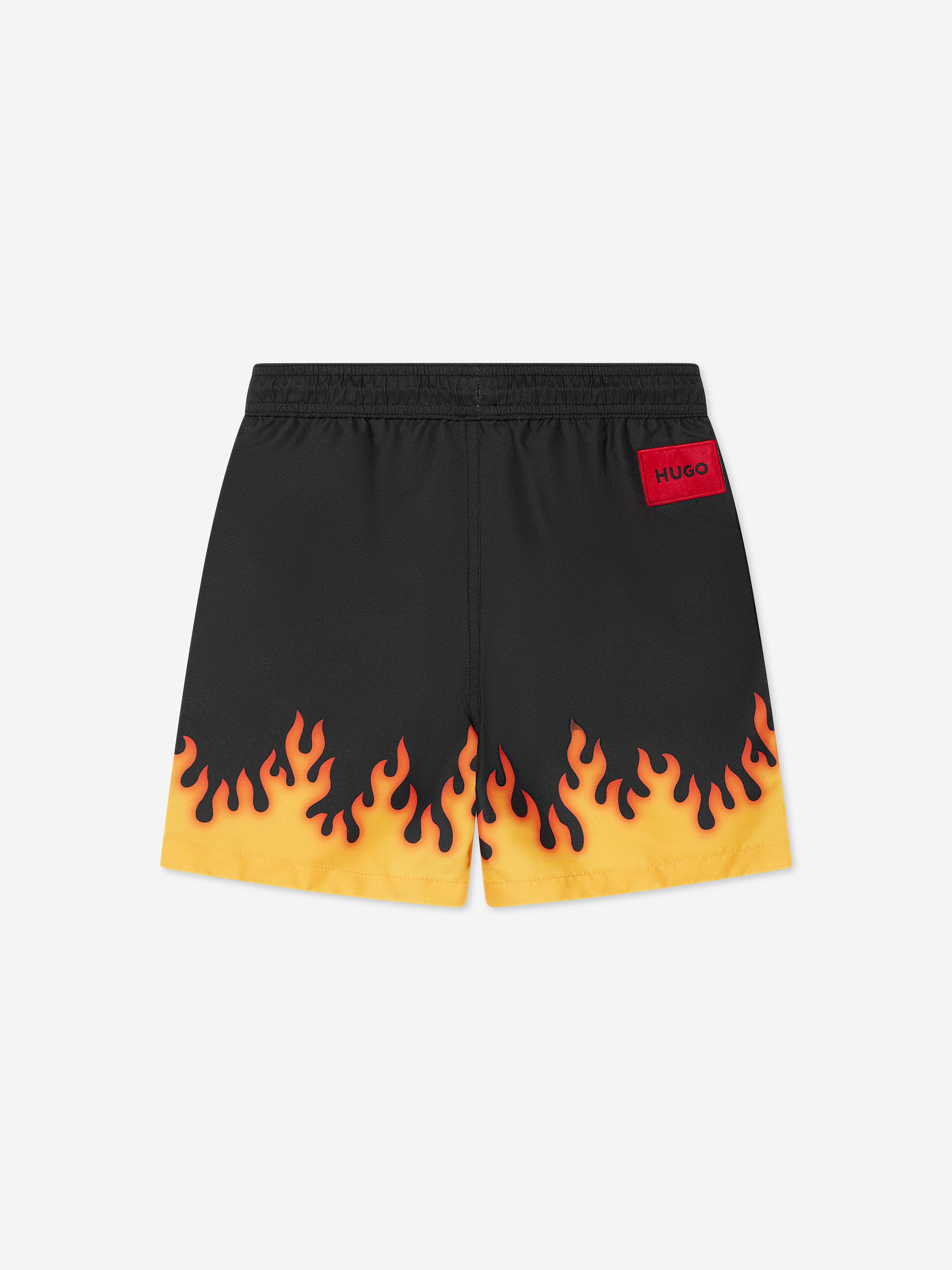 Hugo Boys Flames Print Swm Shorts in Black