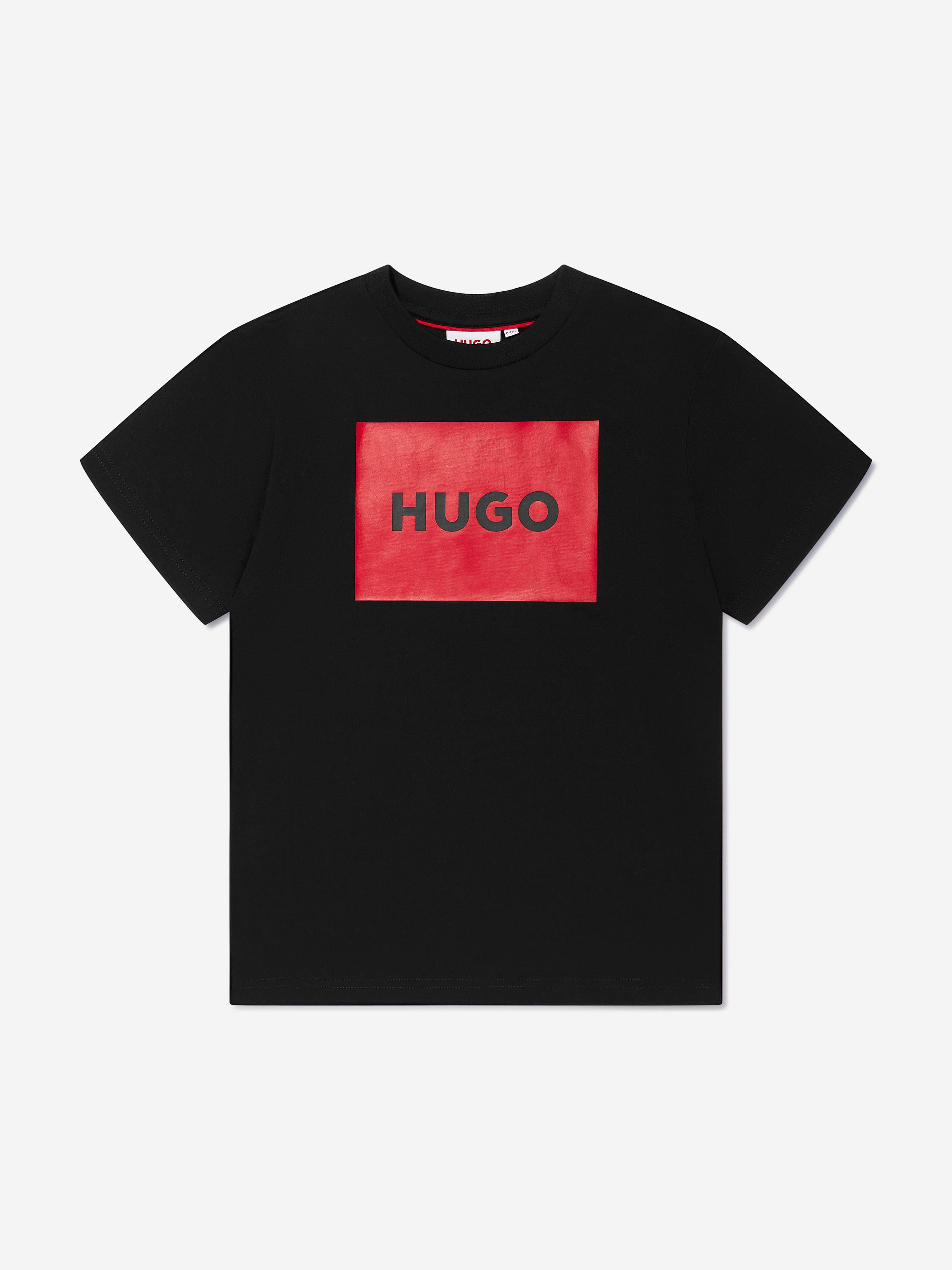 Hugo Boys Logo Print T-Shirt in Black