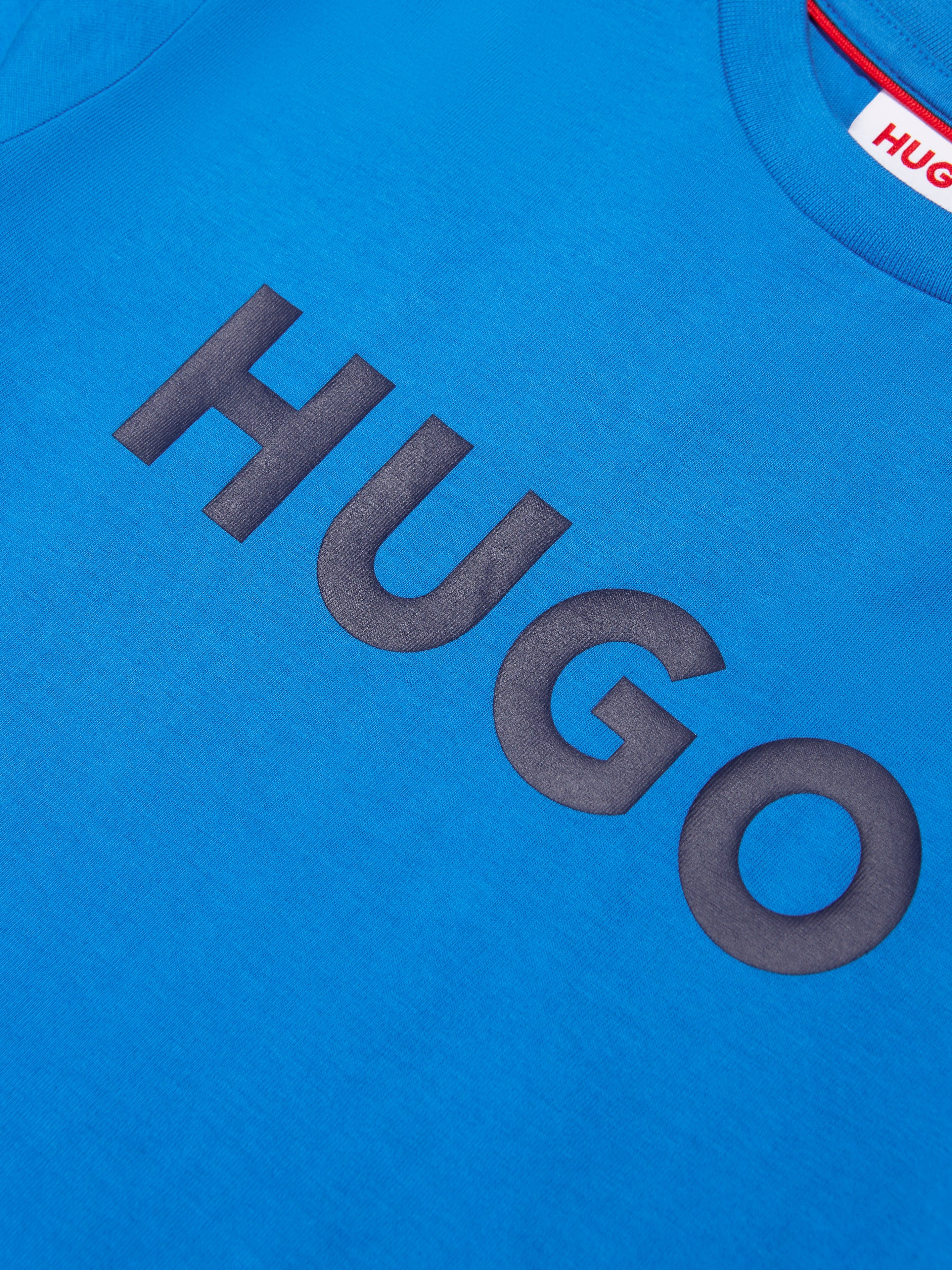 Hugo Boys Logo Print T-Shirt in Blue