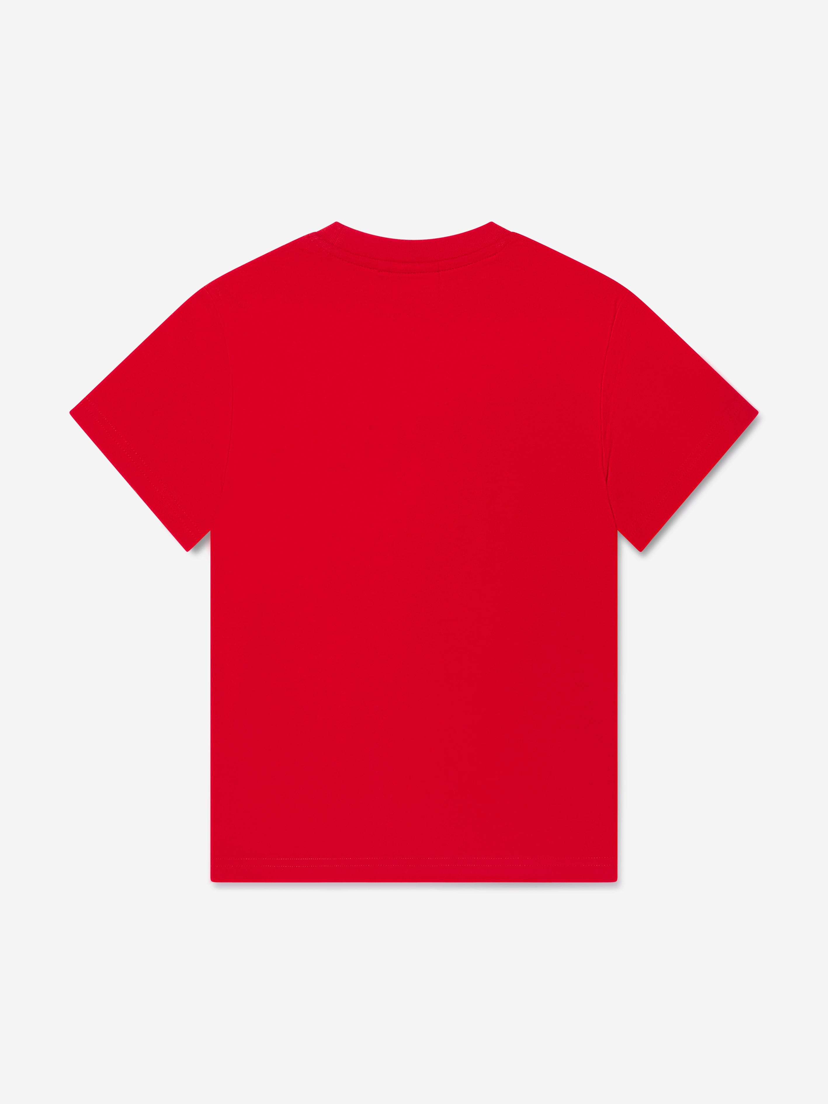 Hugo Boys Logo Print T-Shirt in Red