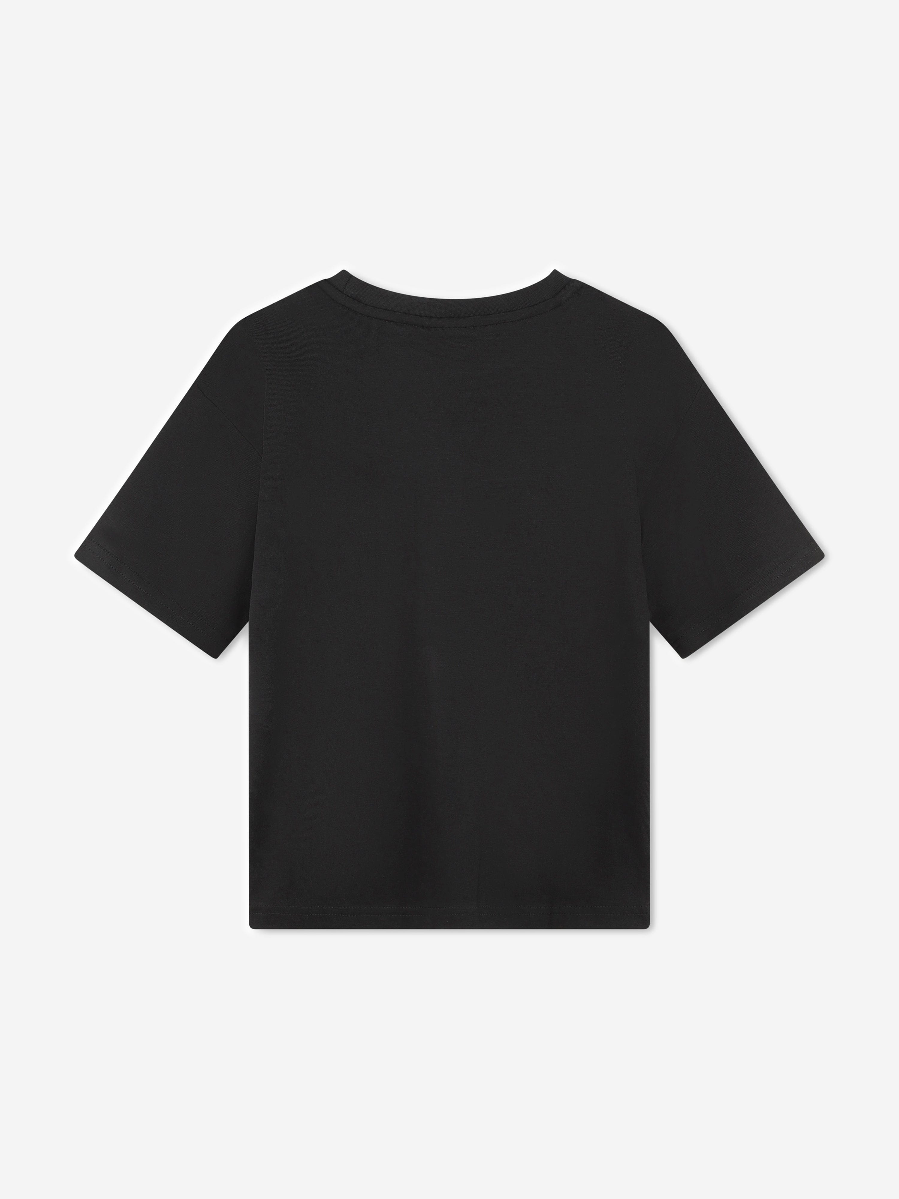 Hugo Boys Stacked Logo T-Shirt in Black