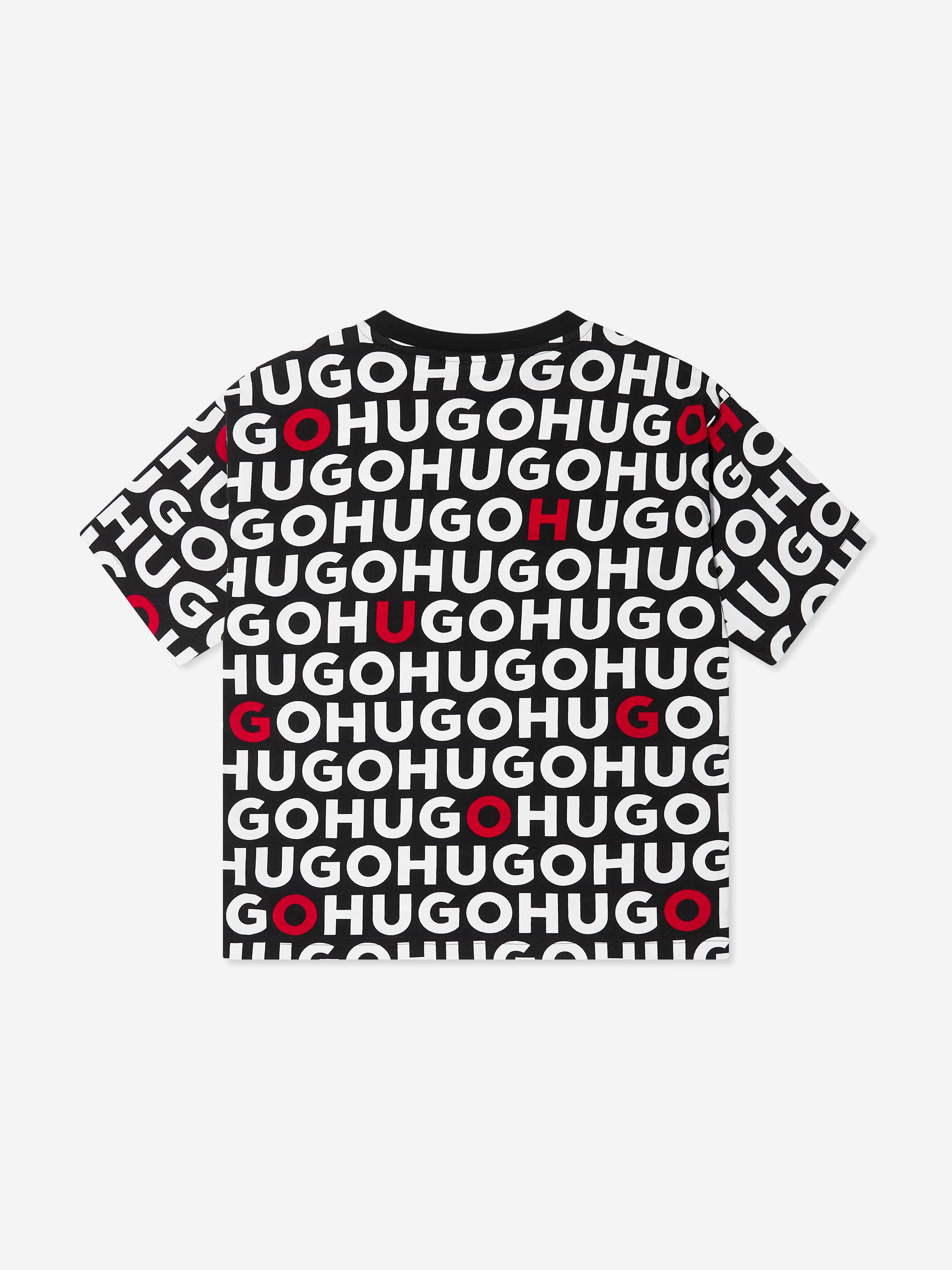 Hugo Boys Logo Print T-Shirt in Black