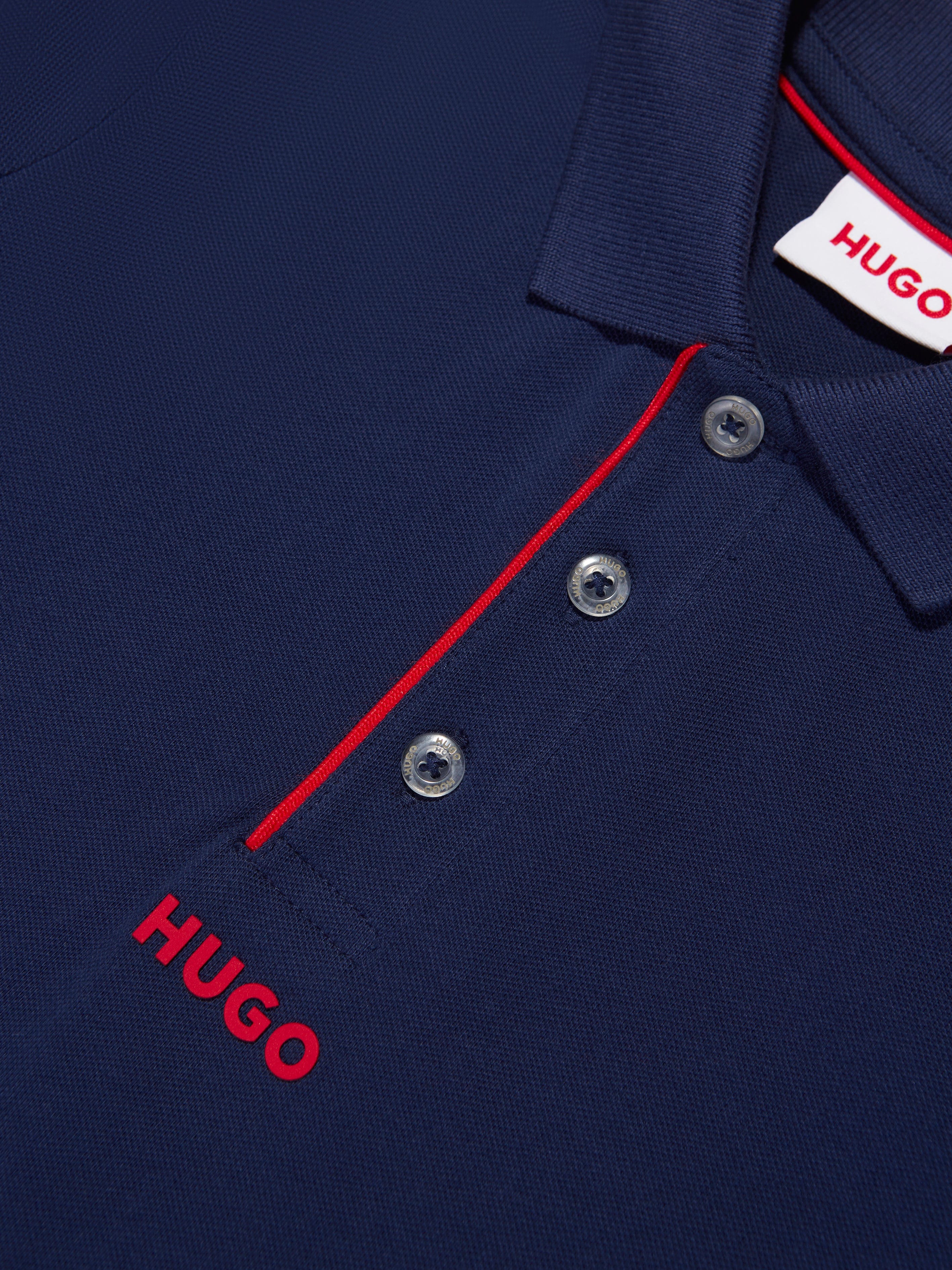 Hugo Boys Logo Polo Shirt in Blue