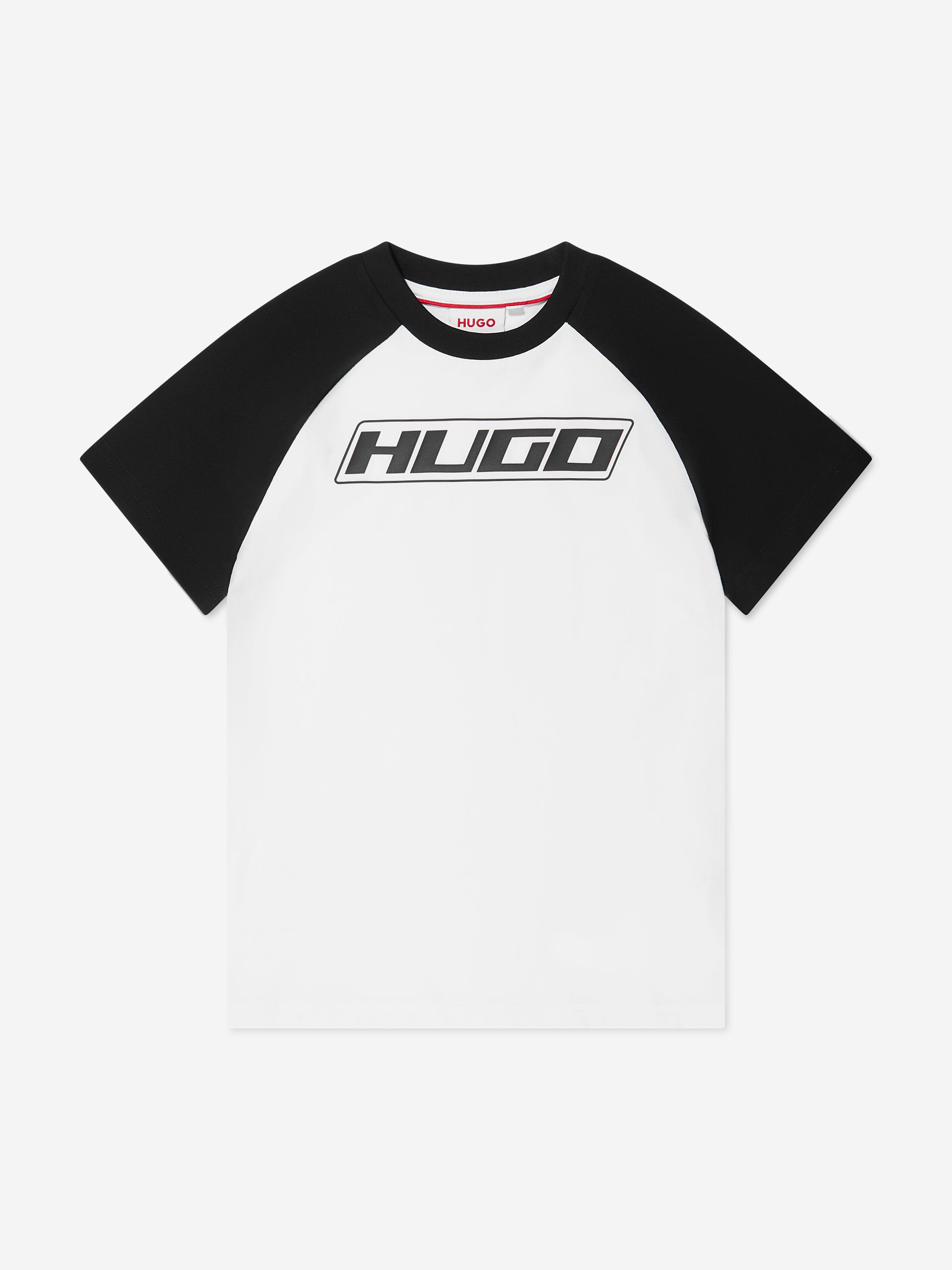 Hugo Boys Logo Print T-Shirt in White