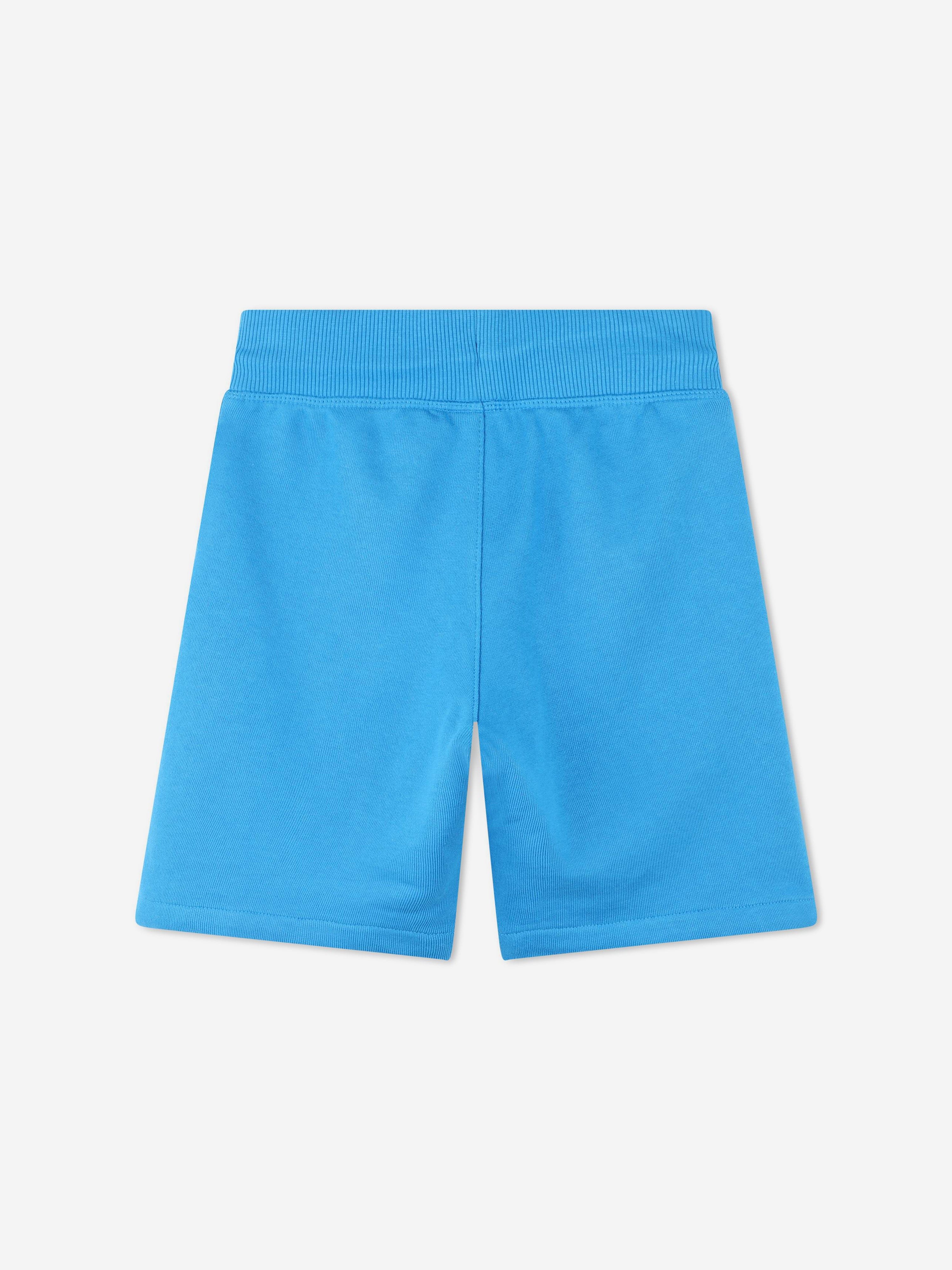 Hugo Boys Logo Print Shorts in Blue