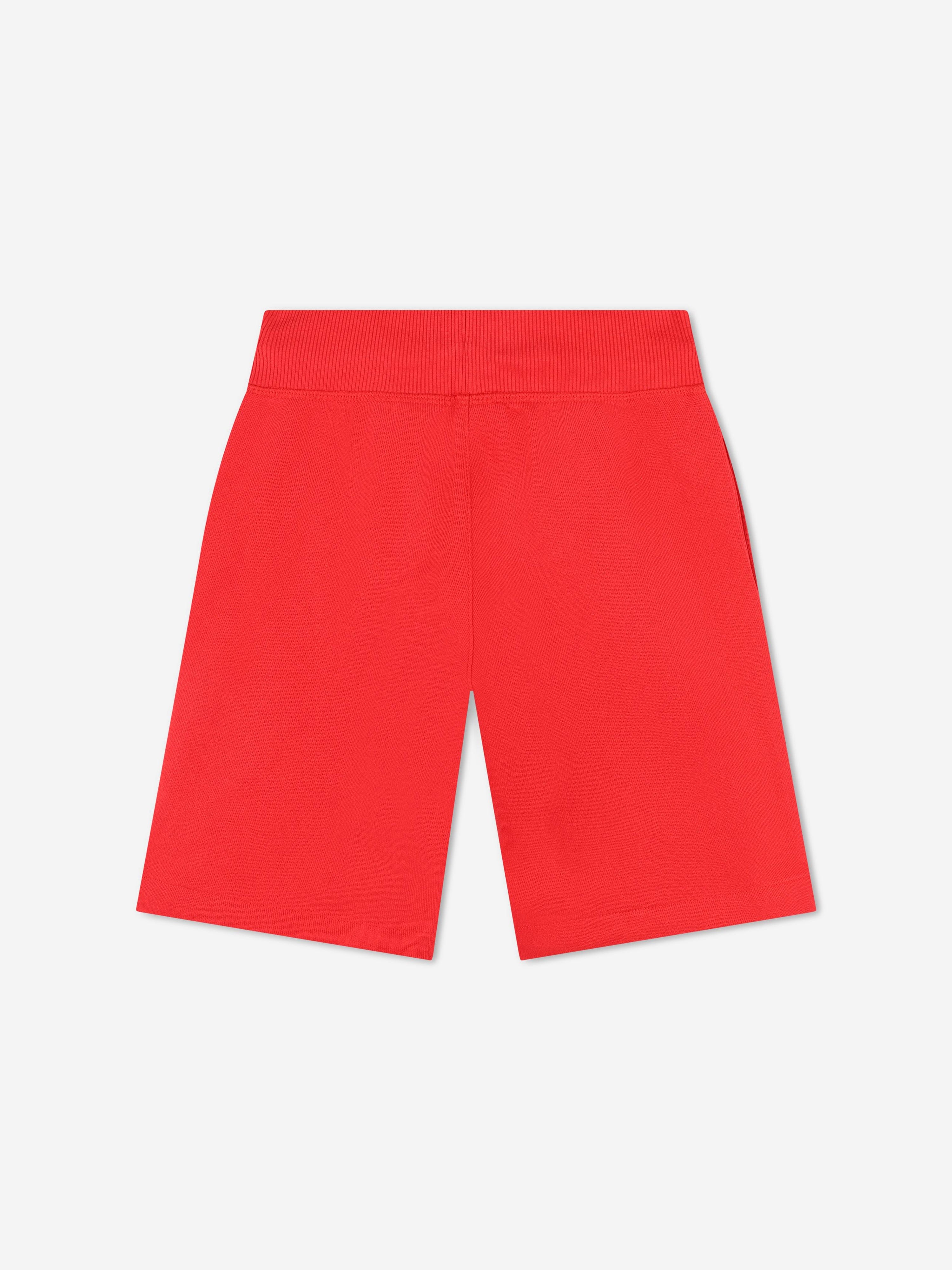 Hugo Boys Logo Print Shorts in Red