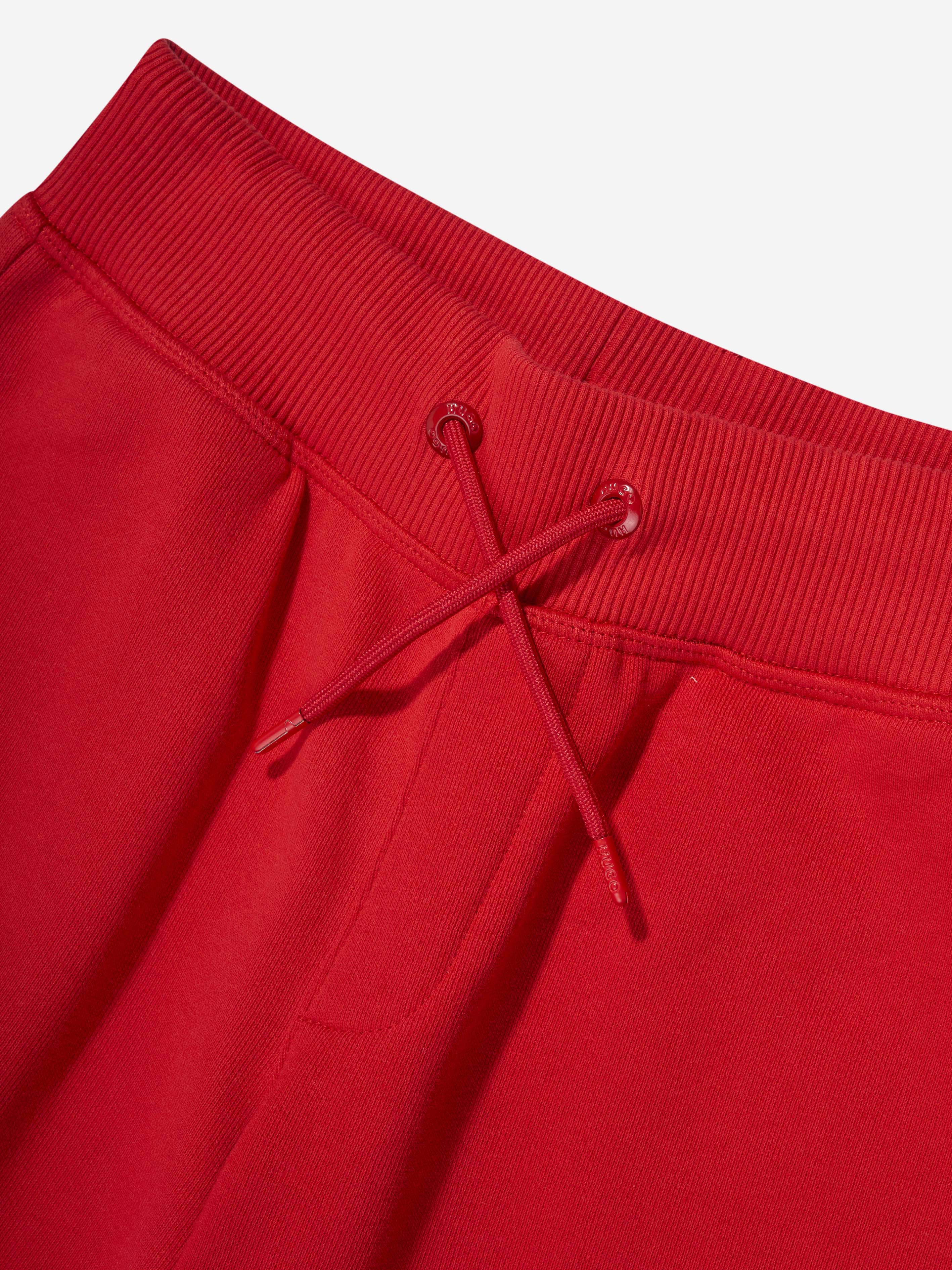 Hugo Boys Logo Print Joggers in Red