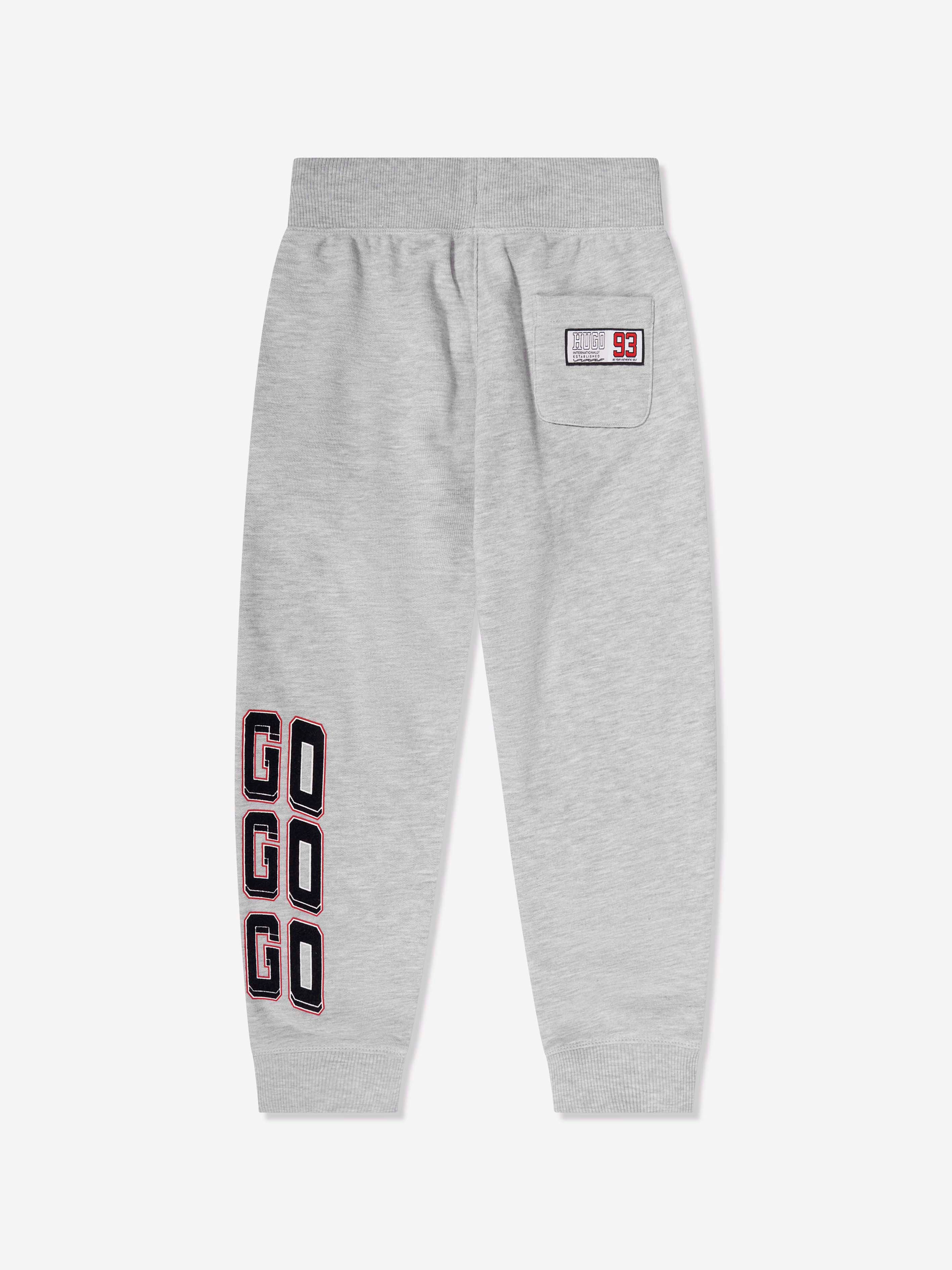 Hugo Boys Logo Print Joggers in Grey