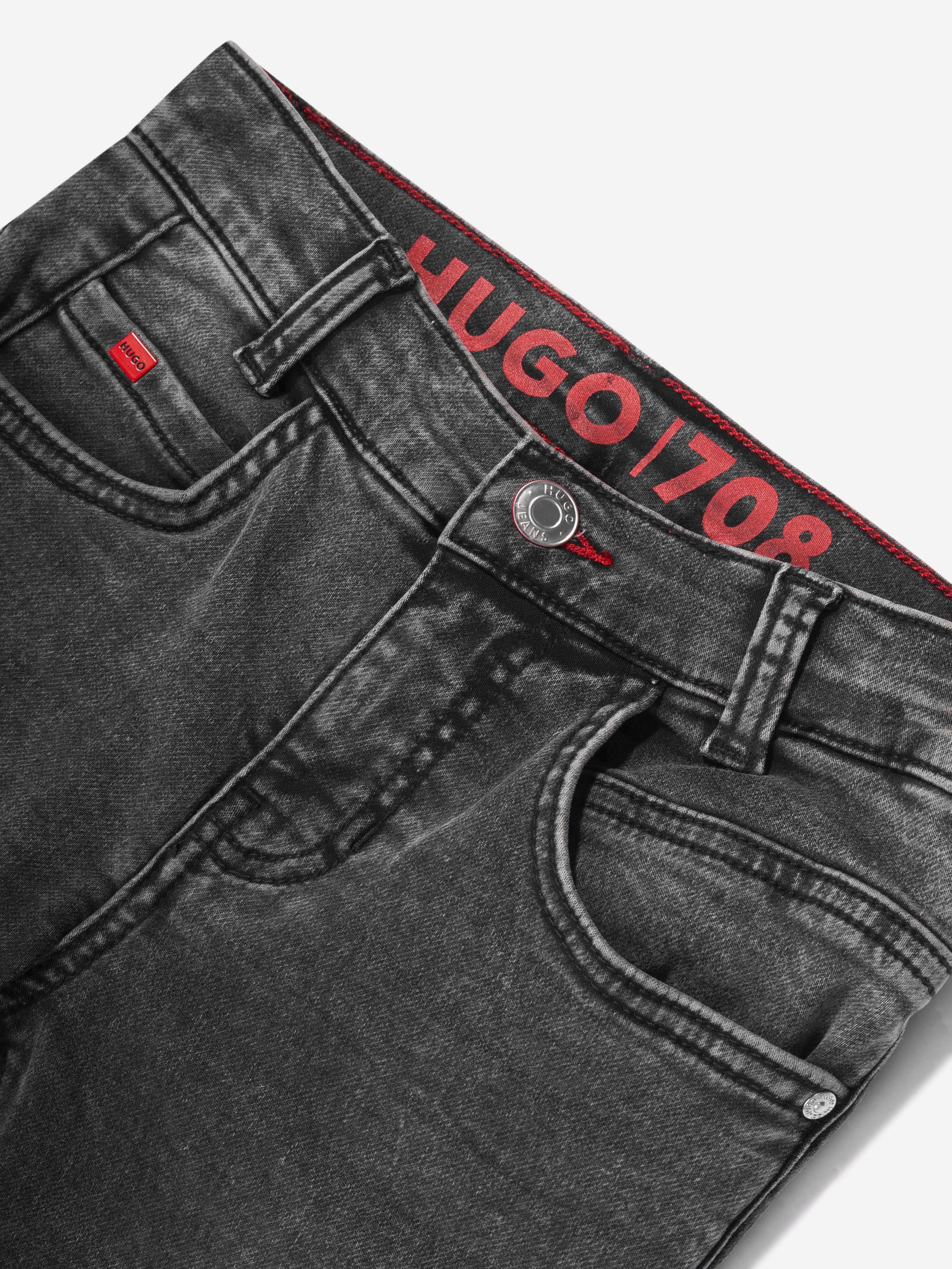 Hugo Boys Slim Fit Denim Jeans in Black