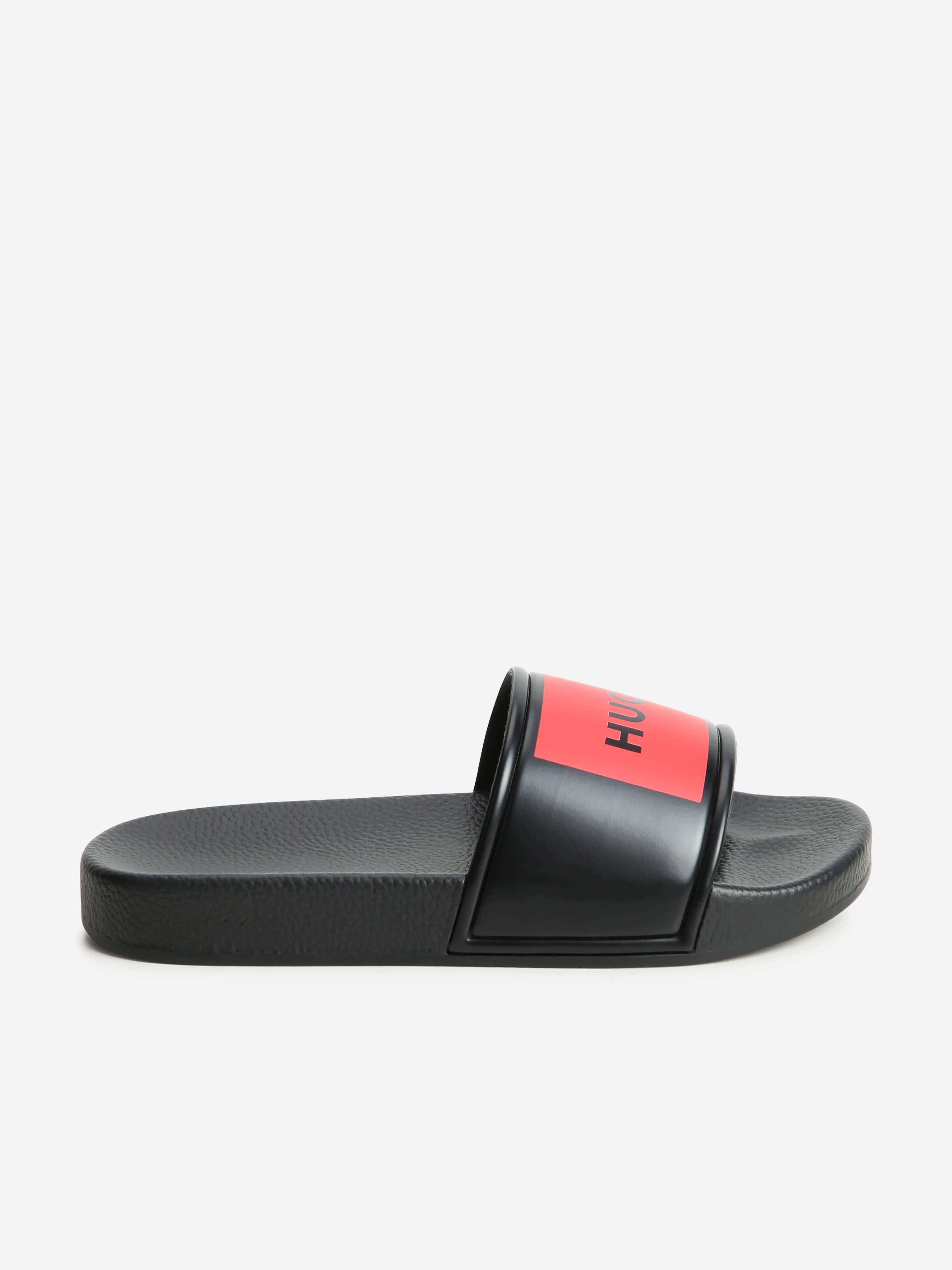 Hugo Boys Logo Sliders in Black