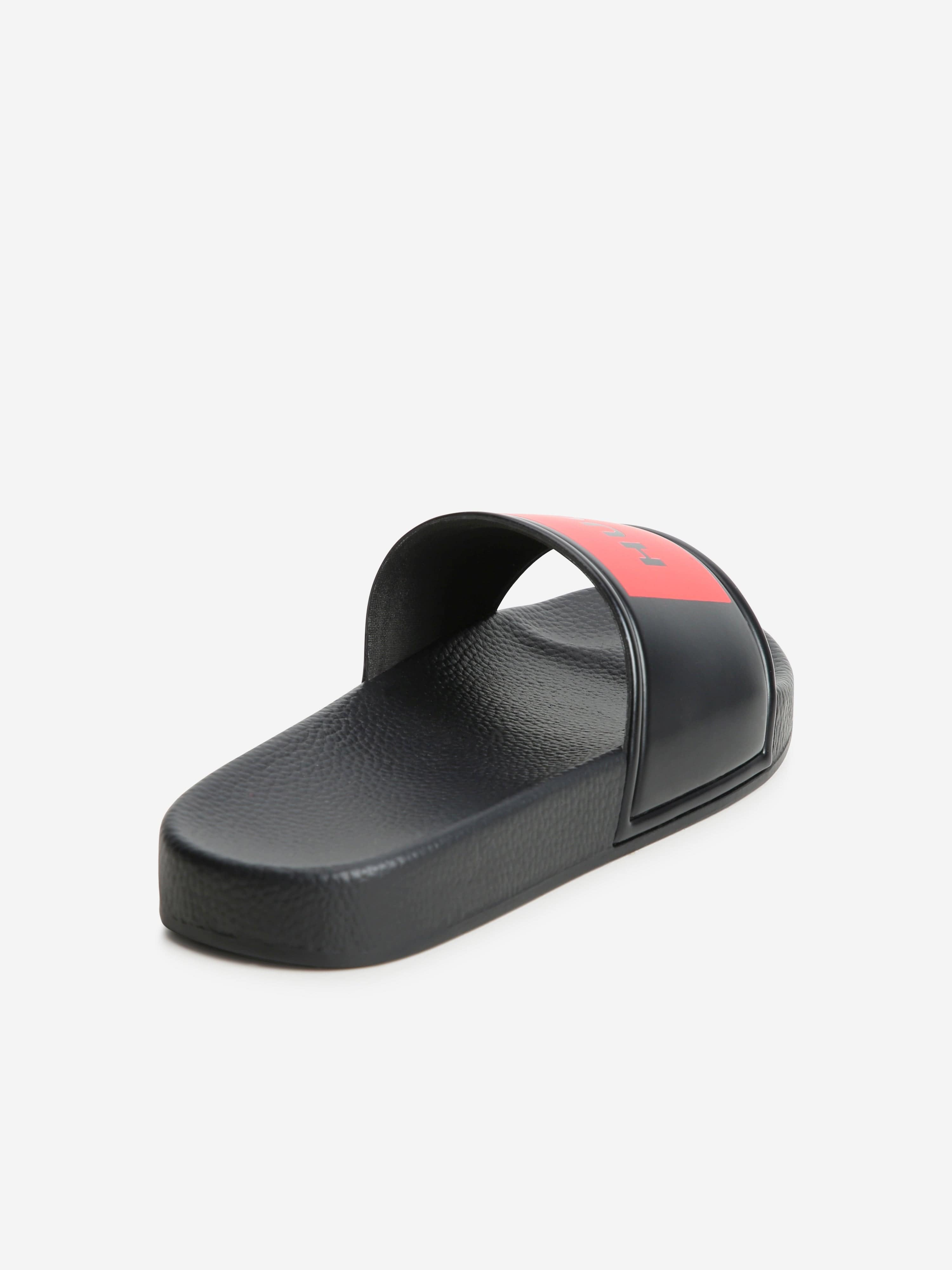 Hugo Boys Logo Sliders in Black