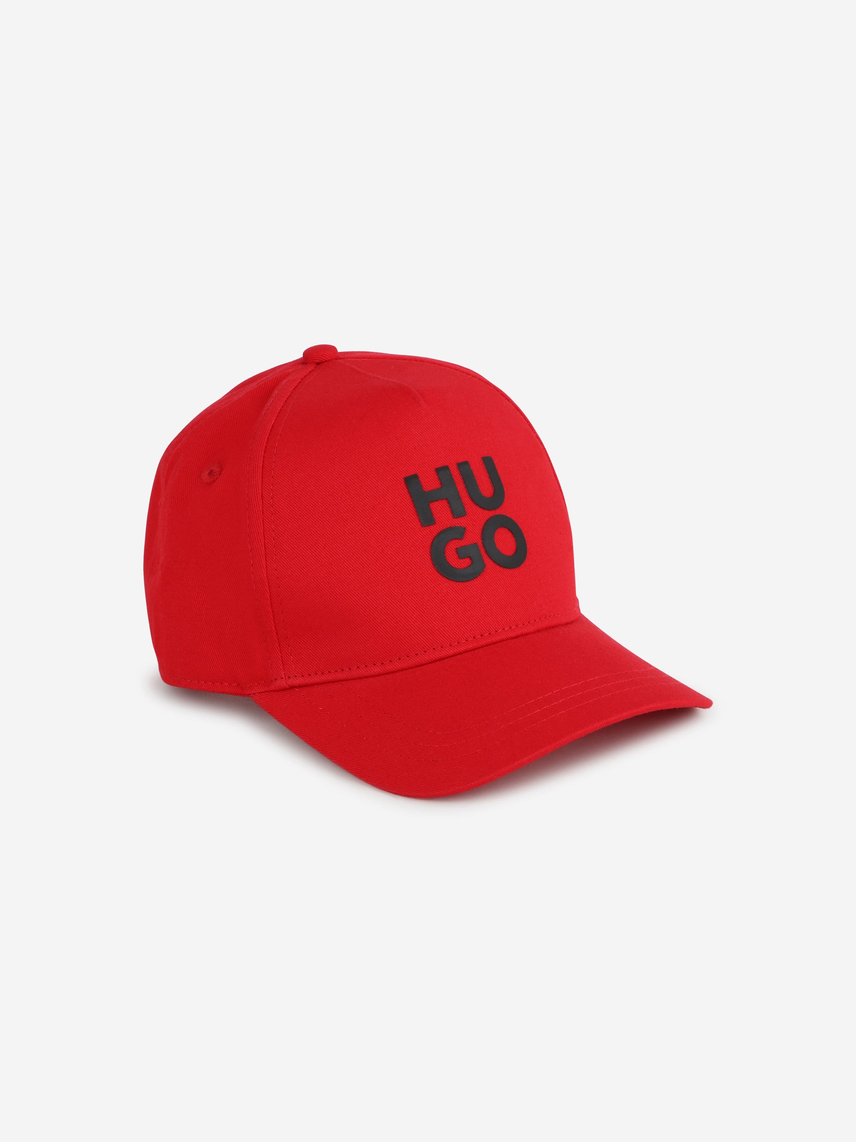 Hugo Kids Logo Print Cap in Red