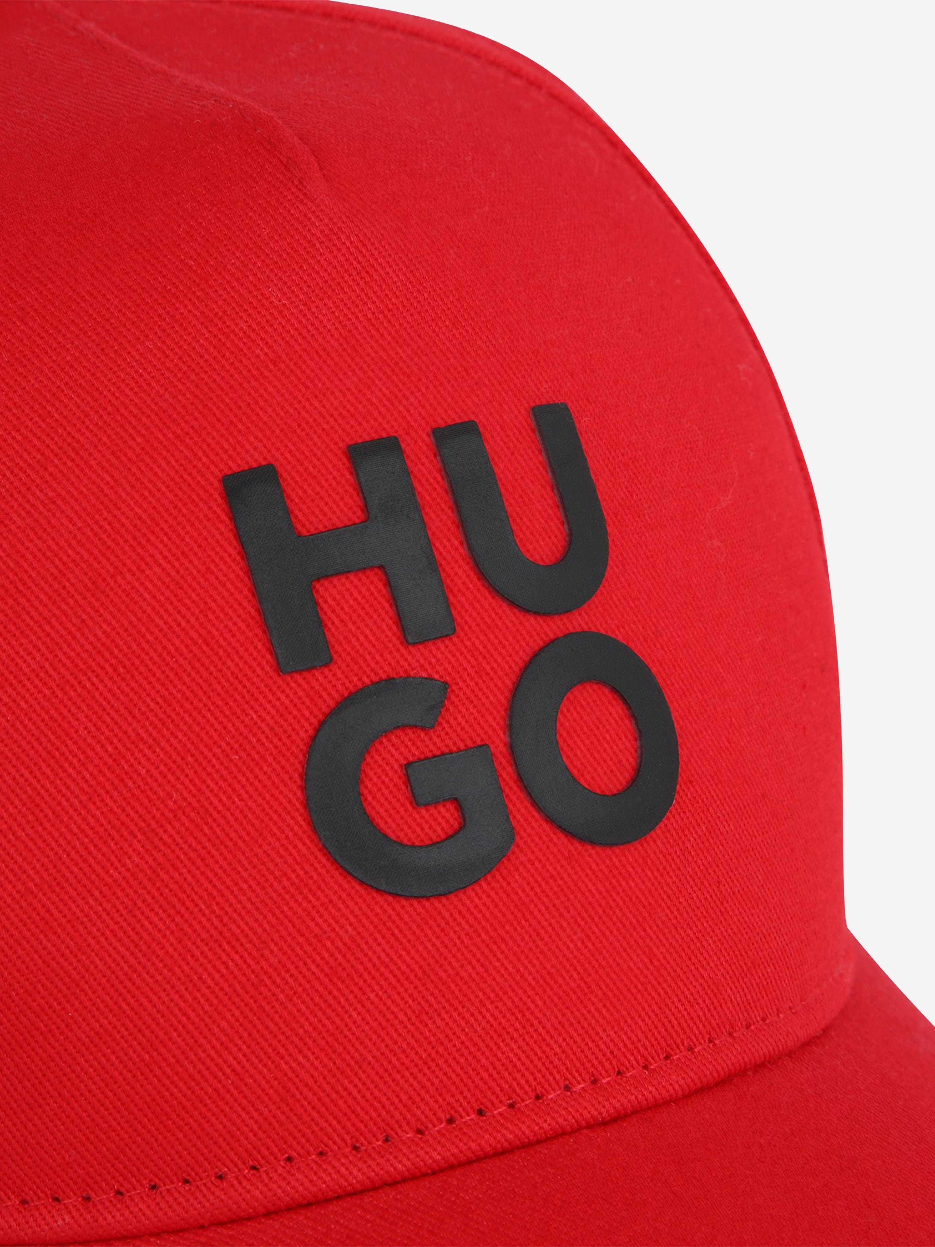 Hugo Kids Logo Print Cap in Red