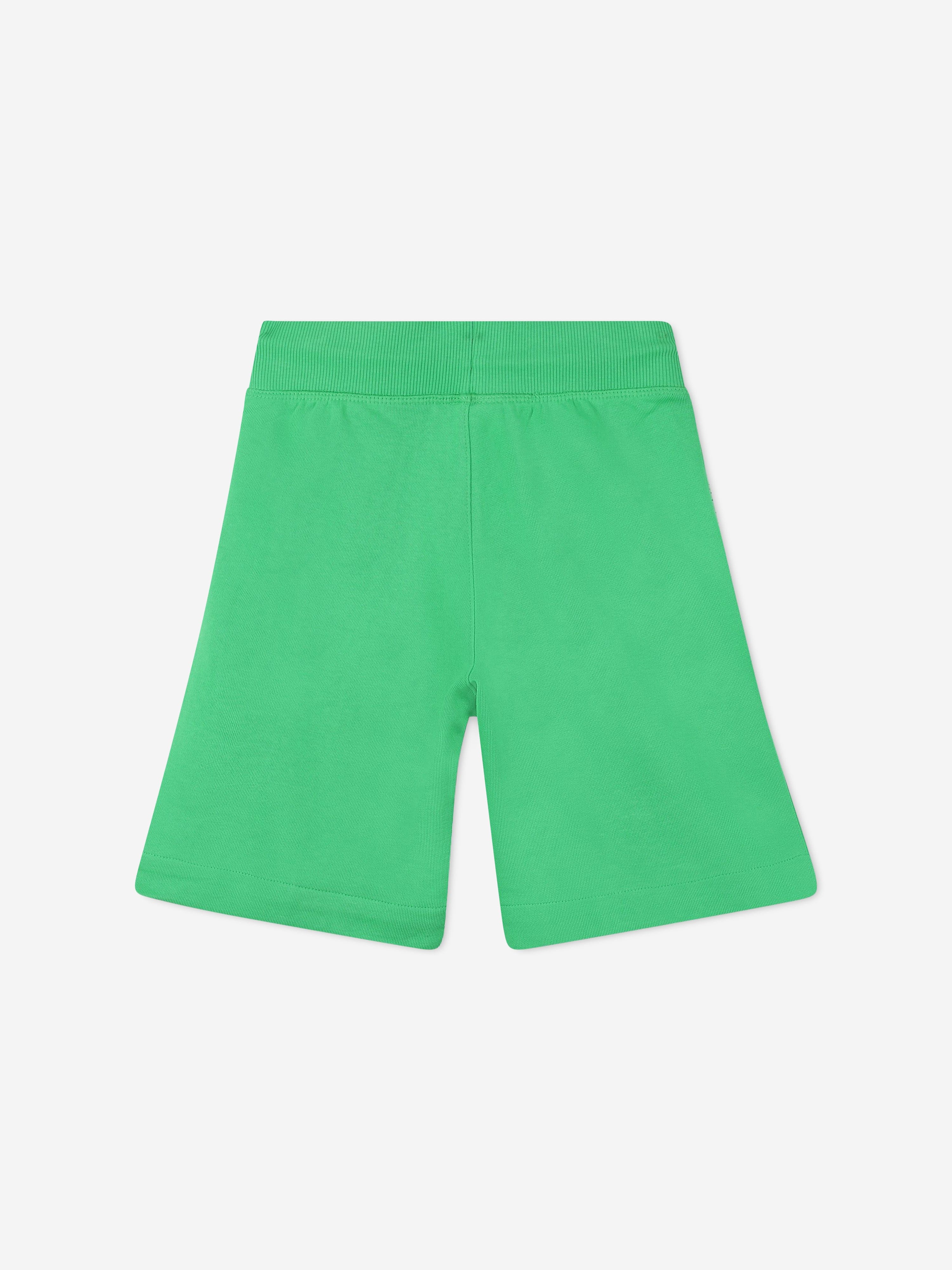 Hugo Boys Logo Print Bermuda Shorts in Green