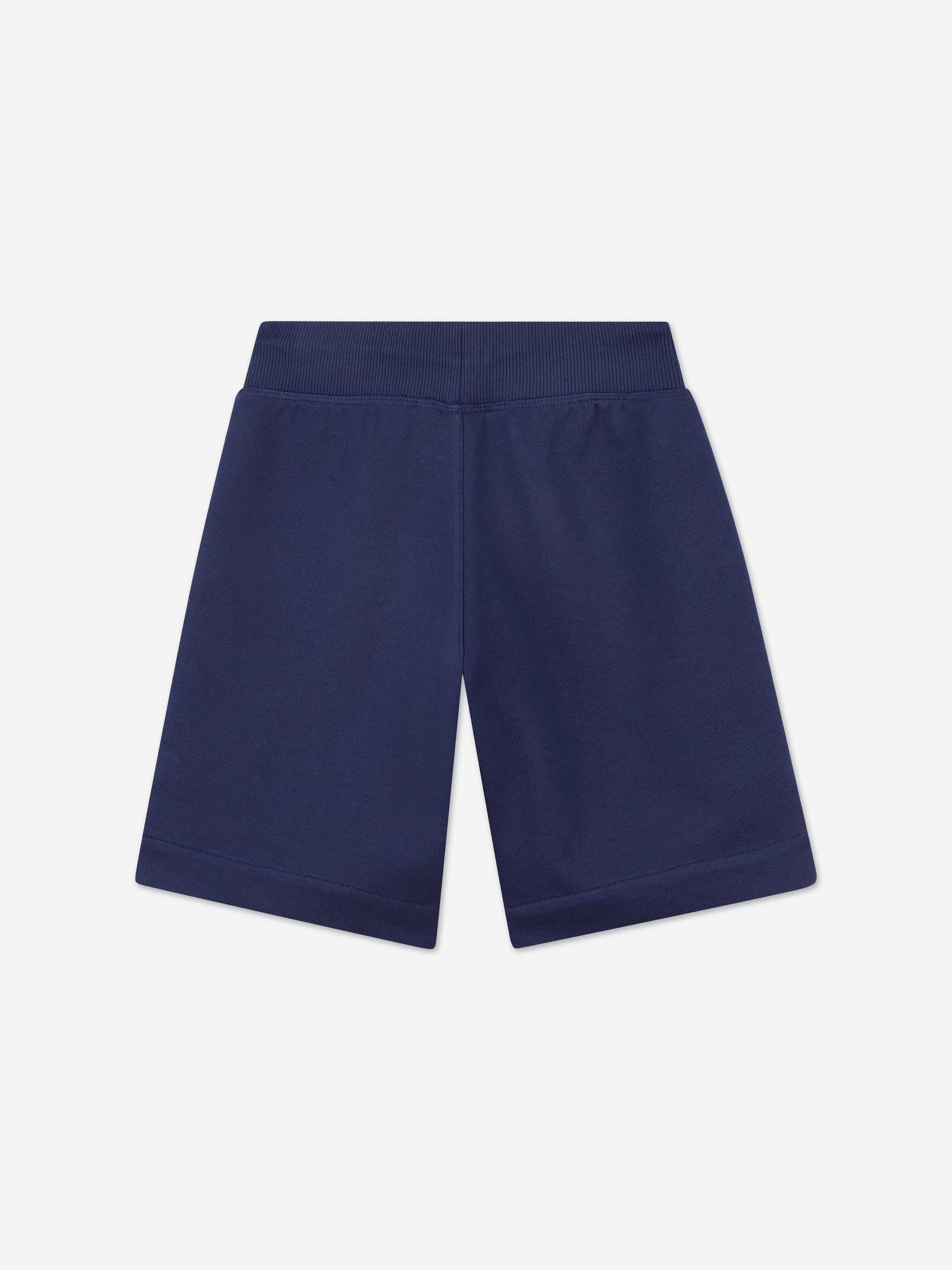 Hugo Boys Logo Print Bermuda Shorts in Navy