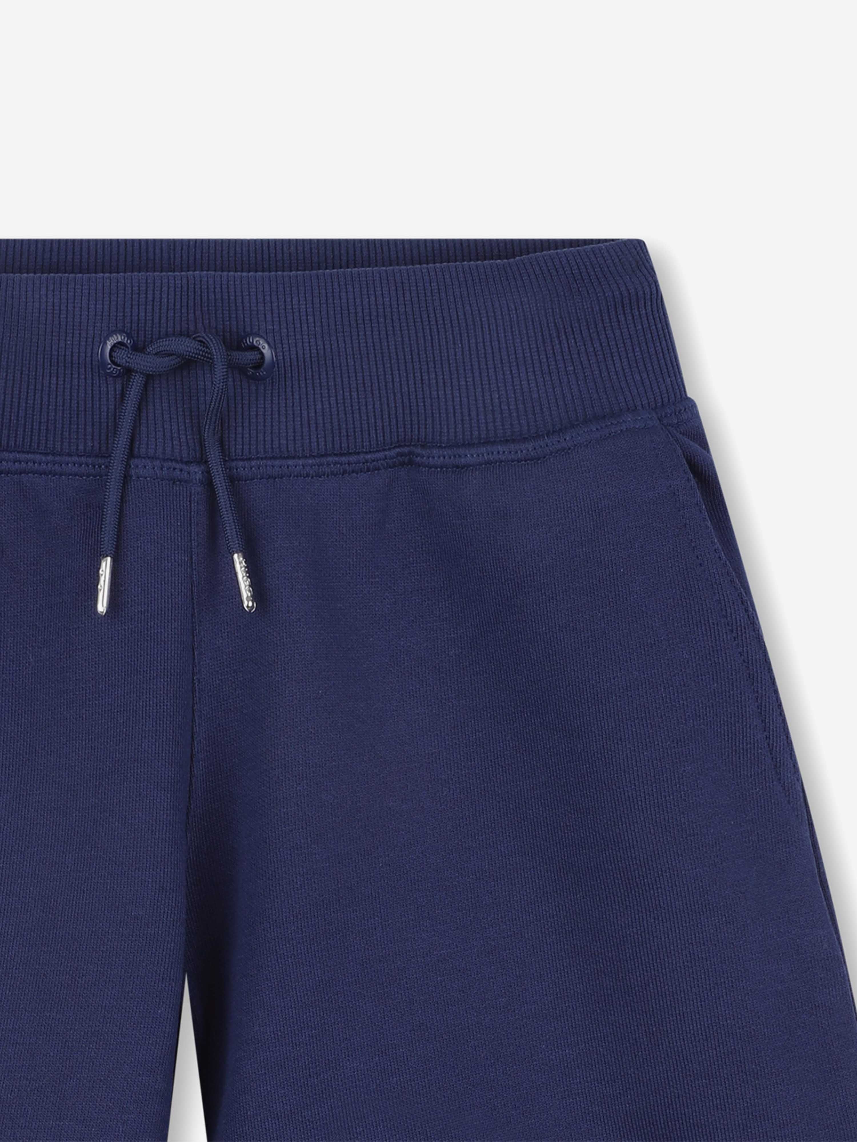Hugo Boys Logo Print Bermuda Shorts in Navy
