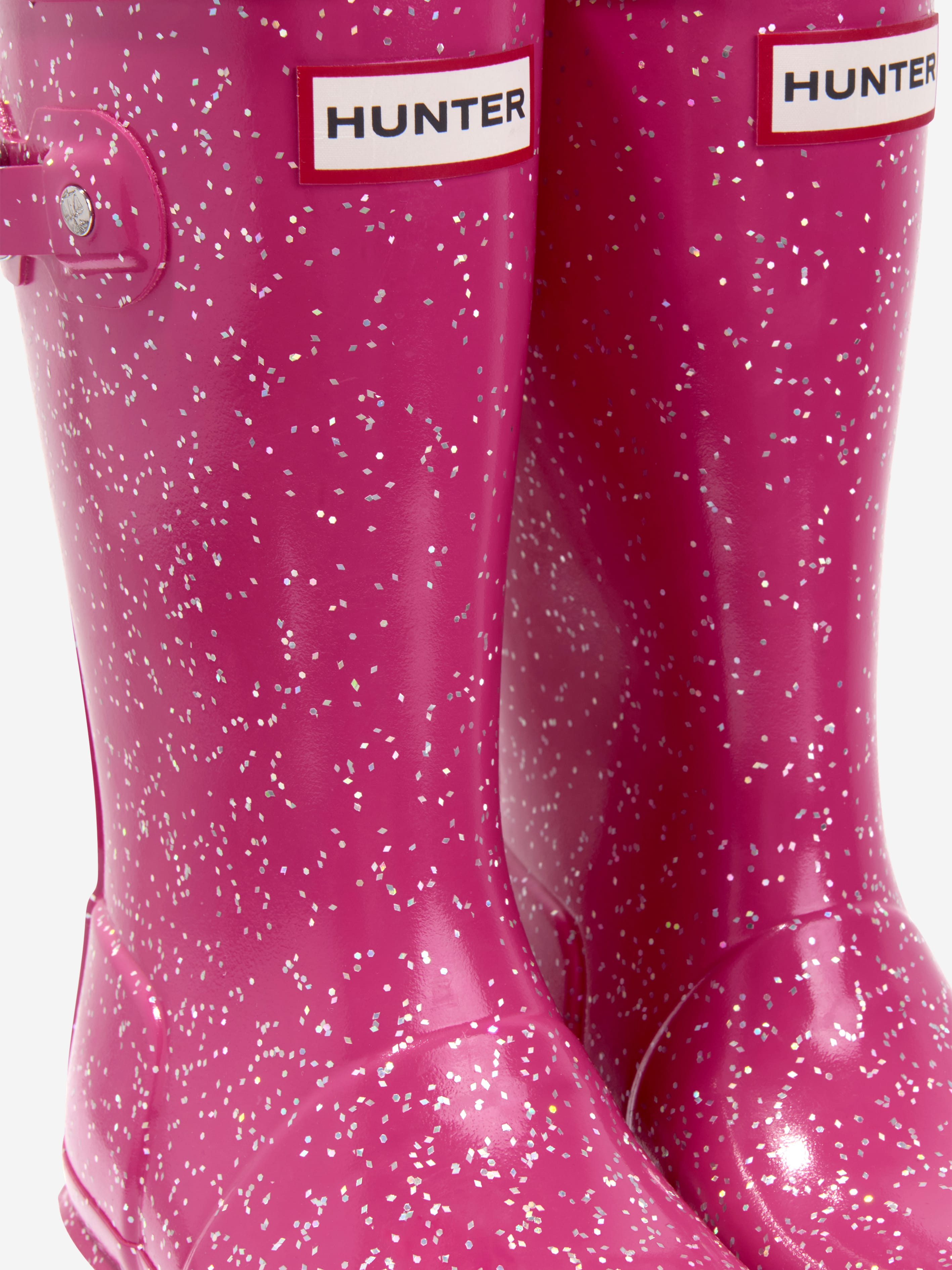 Hunter Girls Original Giant Glitter Wellingon Boots in Red