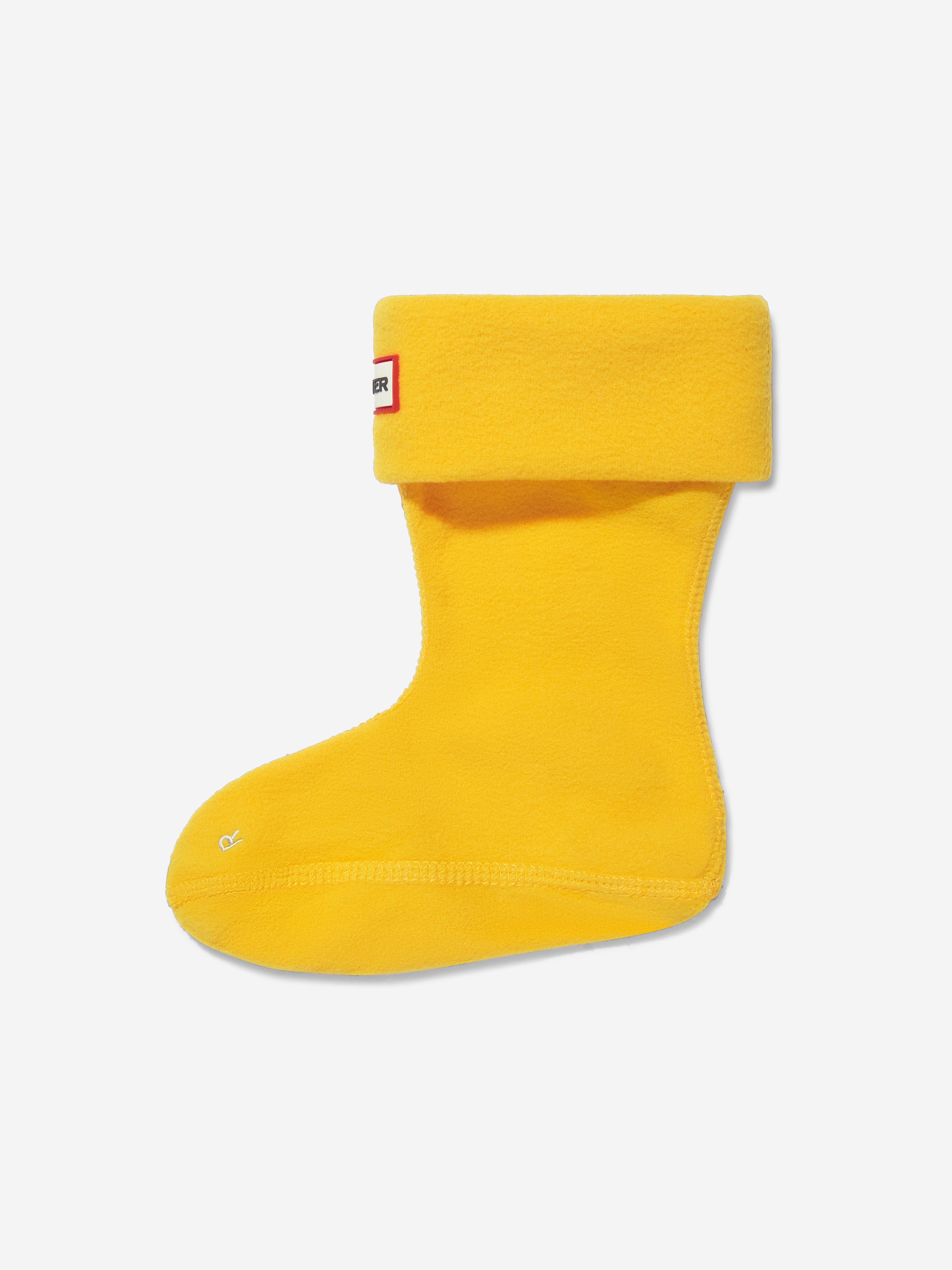 Hunter Kids Recycled Fleece Boot Socks in Yellow