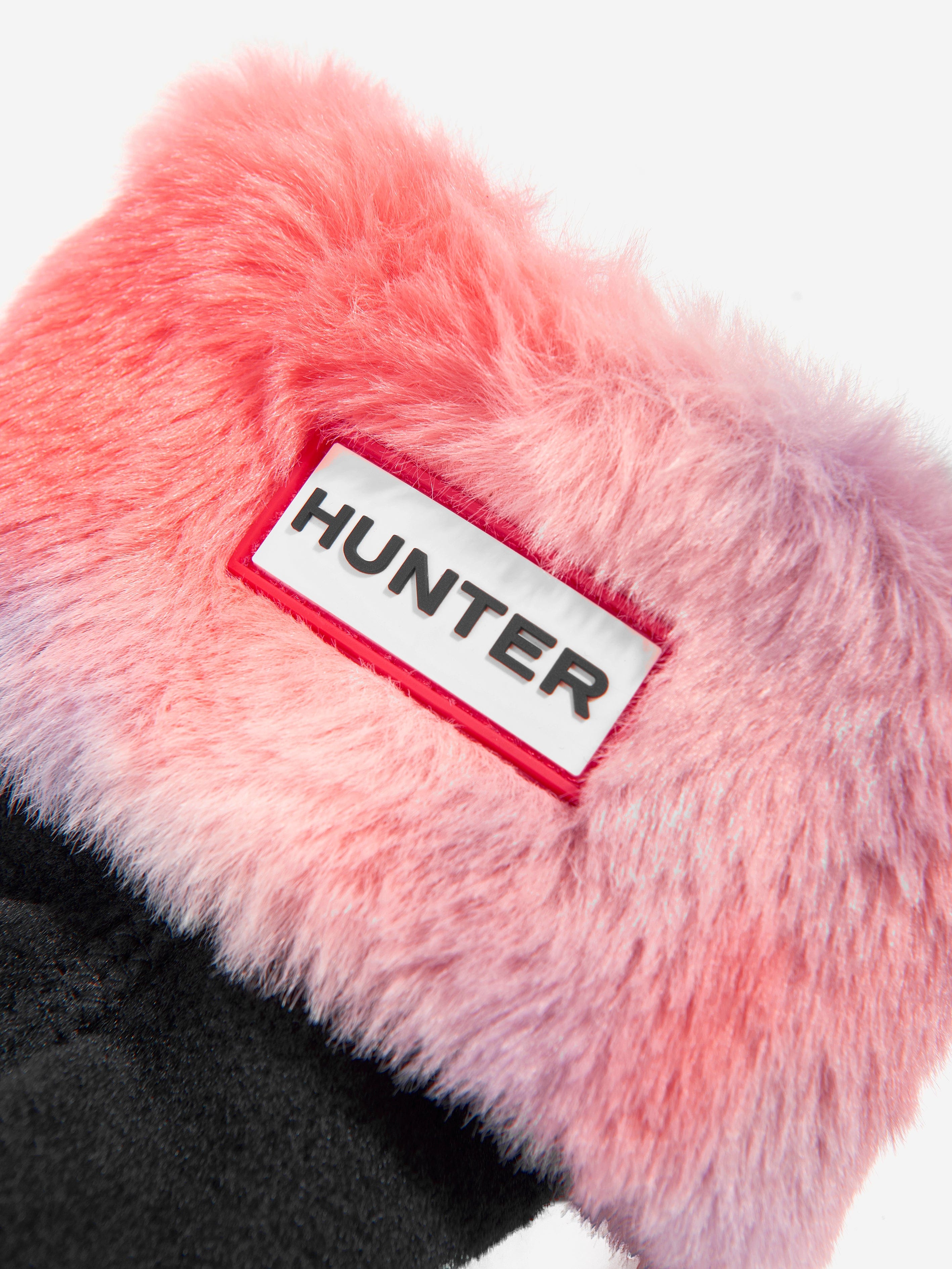 Hunter Girls Faux Fur Boot Socks in Multicolour