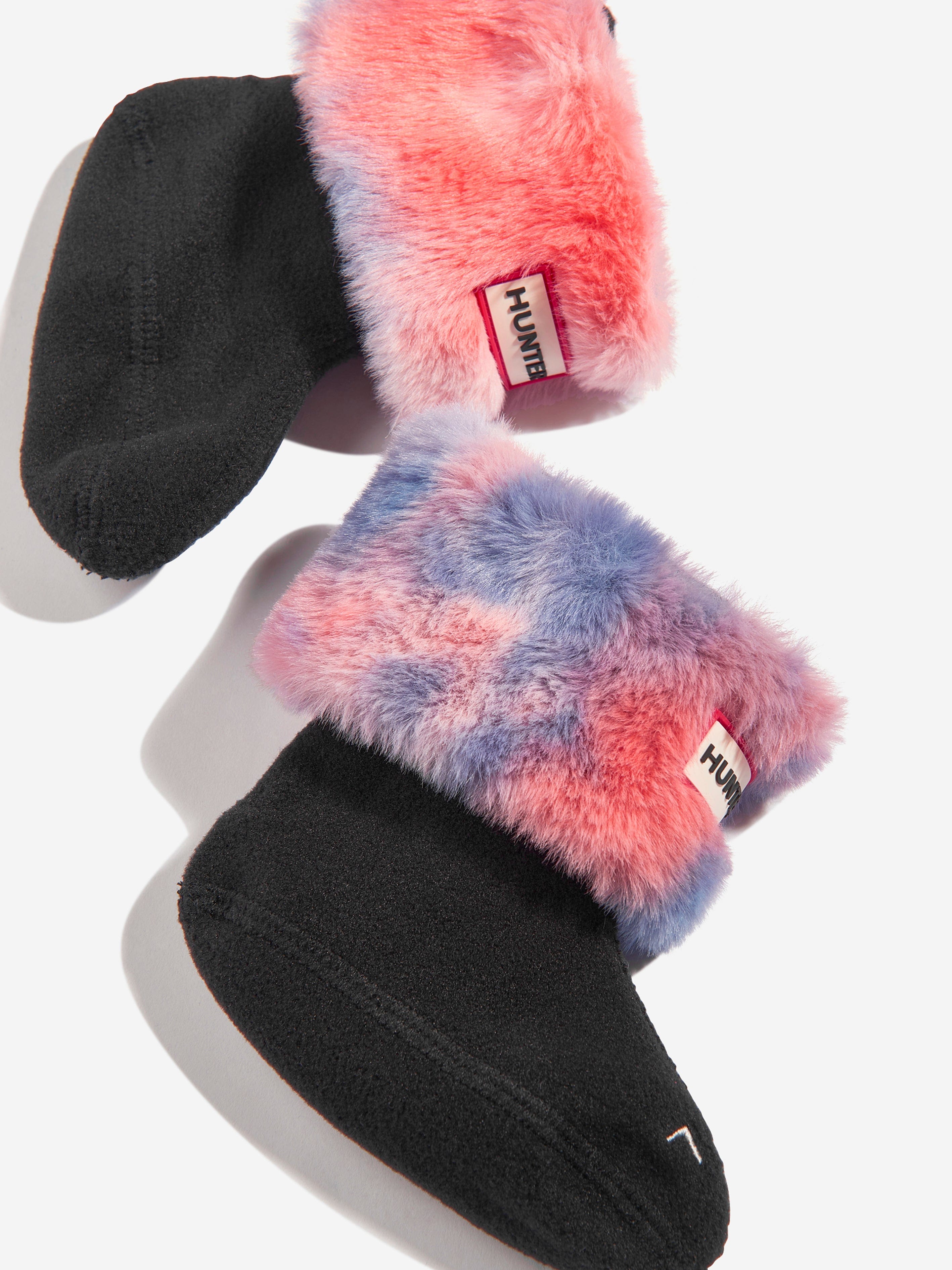 Hunter Girls Faux Fur Boot Socks in Multicolour