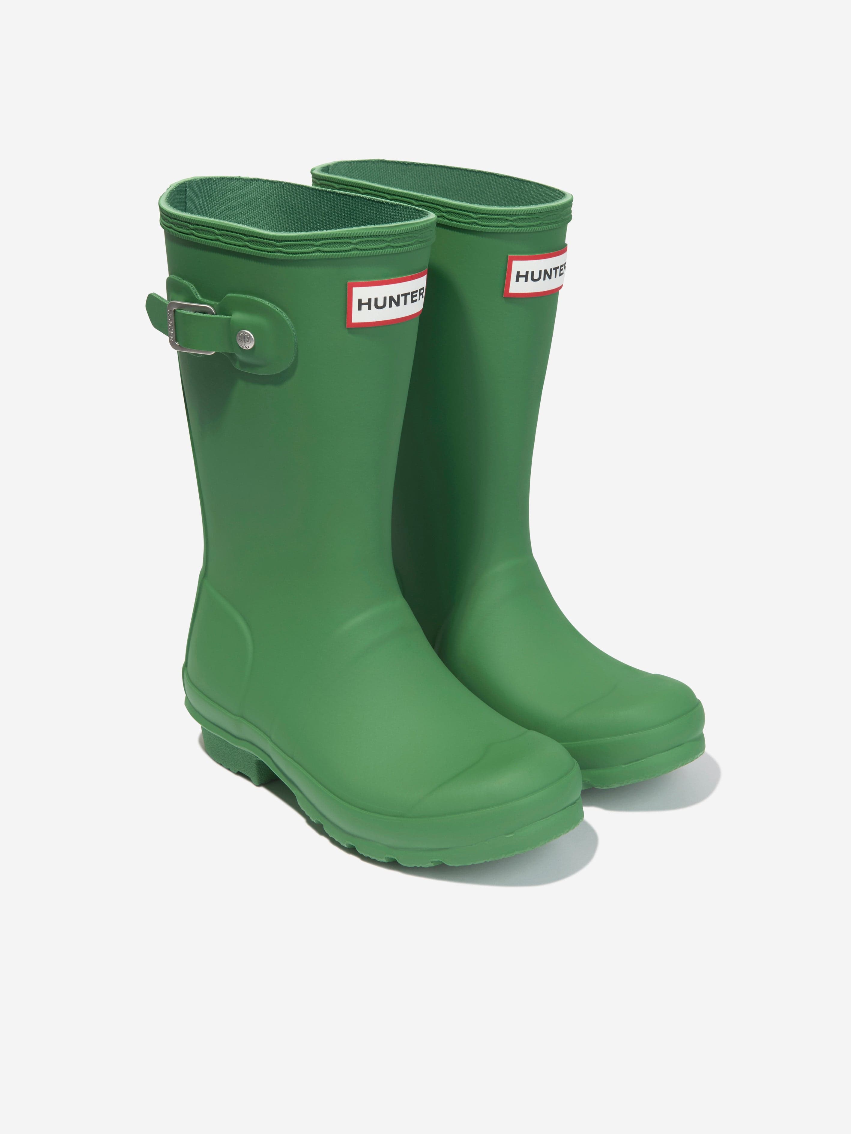 Hunter Kids Original Wellington Boots in Green