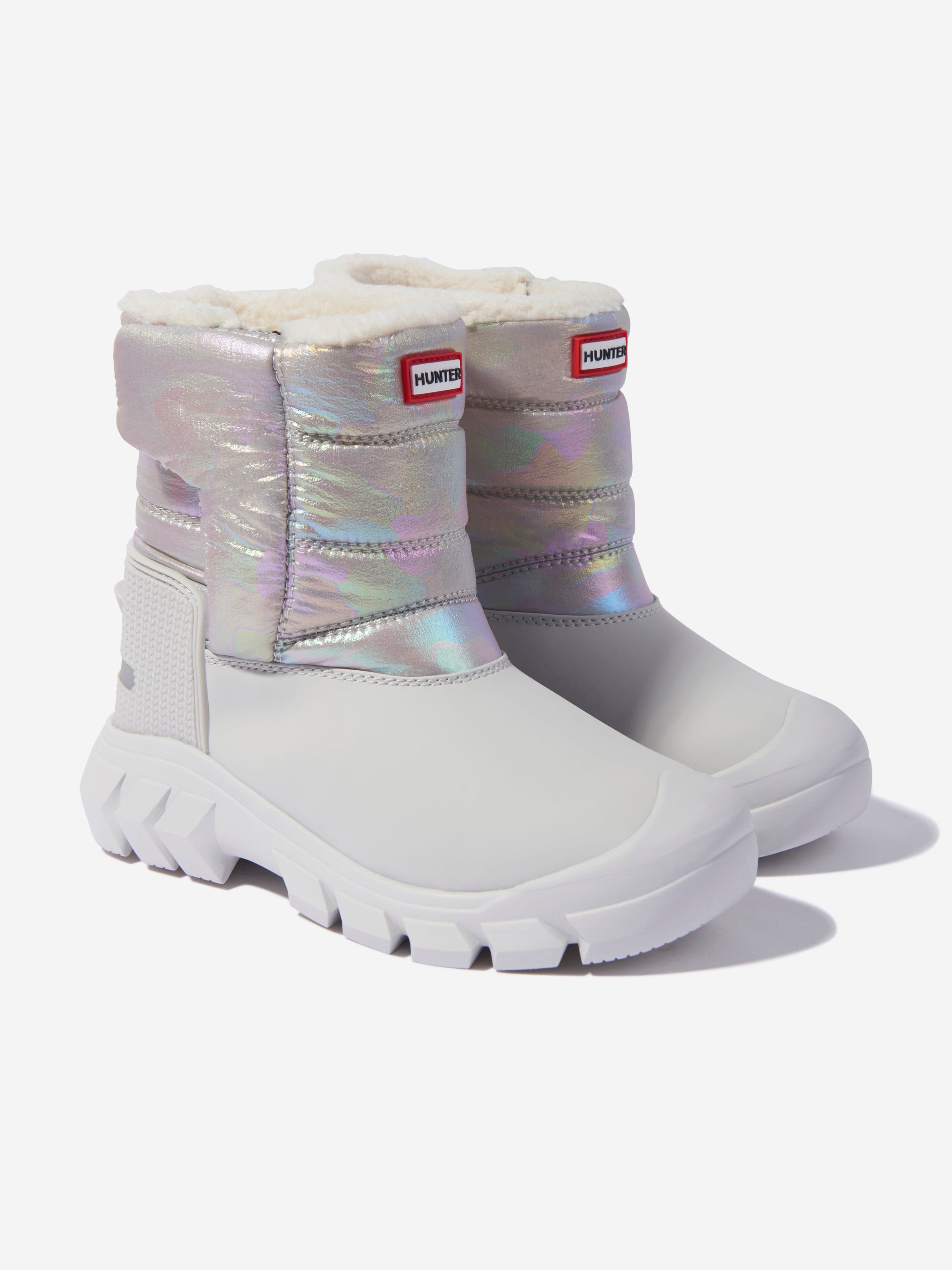 Hunter Kids Intrepid Reflective Camo Snow Boots in Multicolour