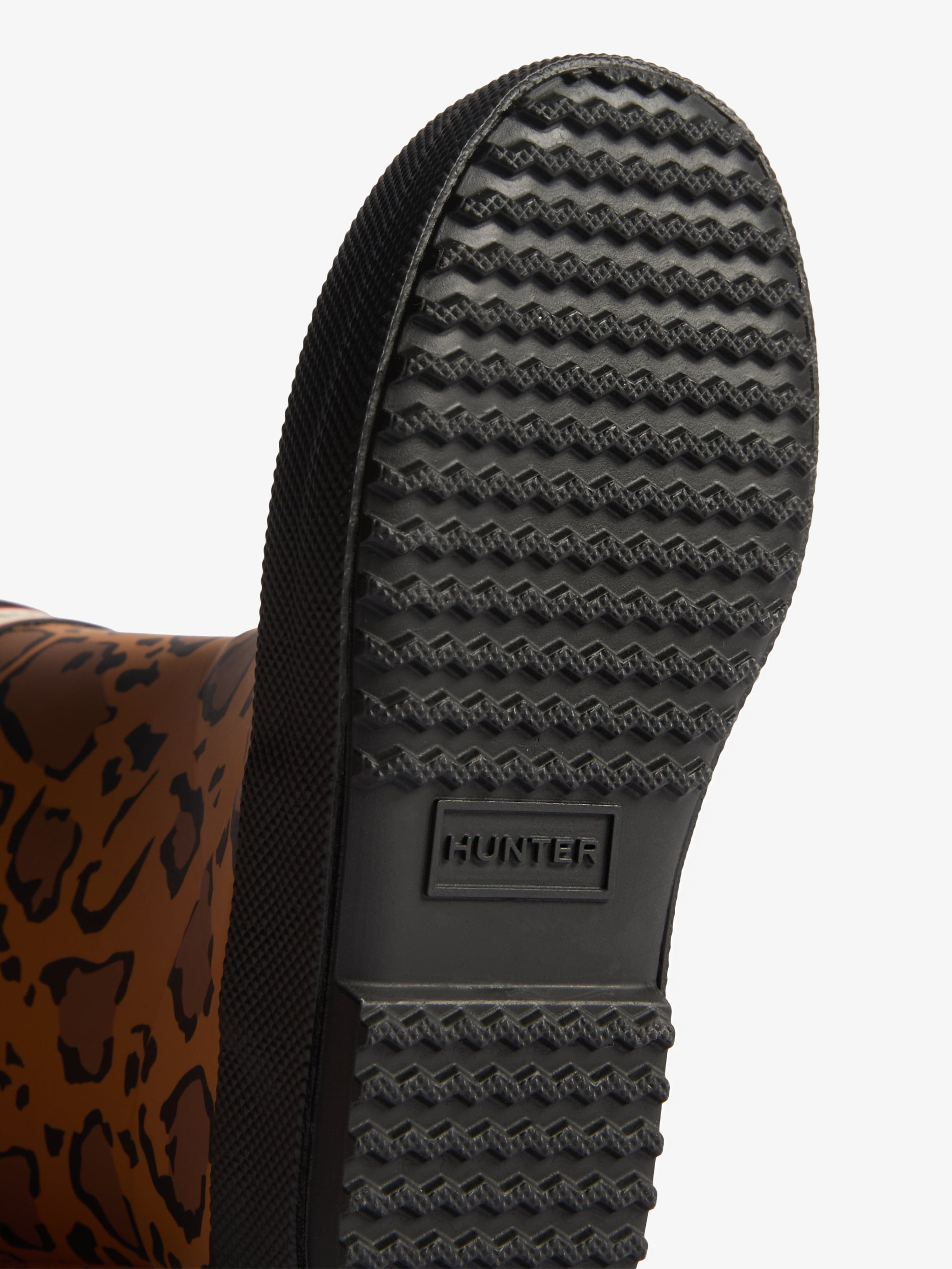 Hunter Kids First Leopard Print Wellington Boots in Brown