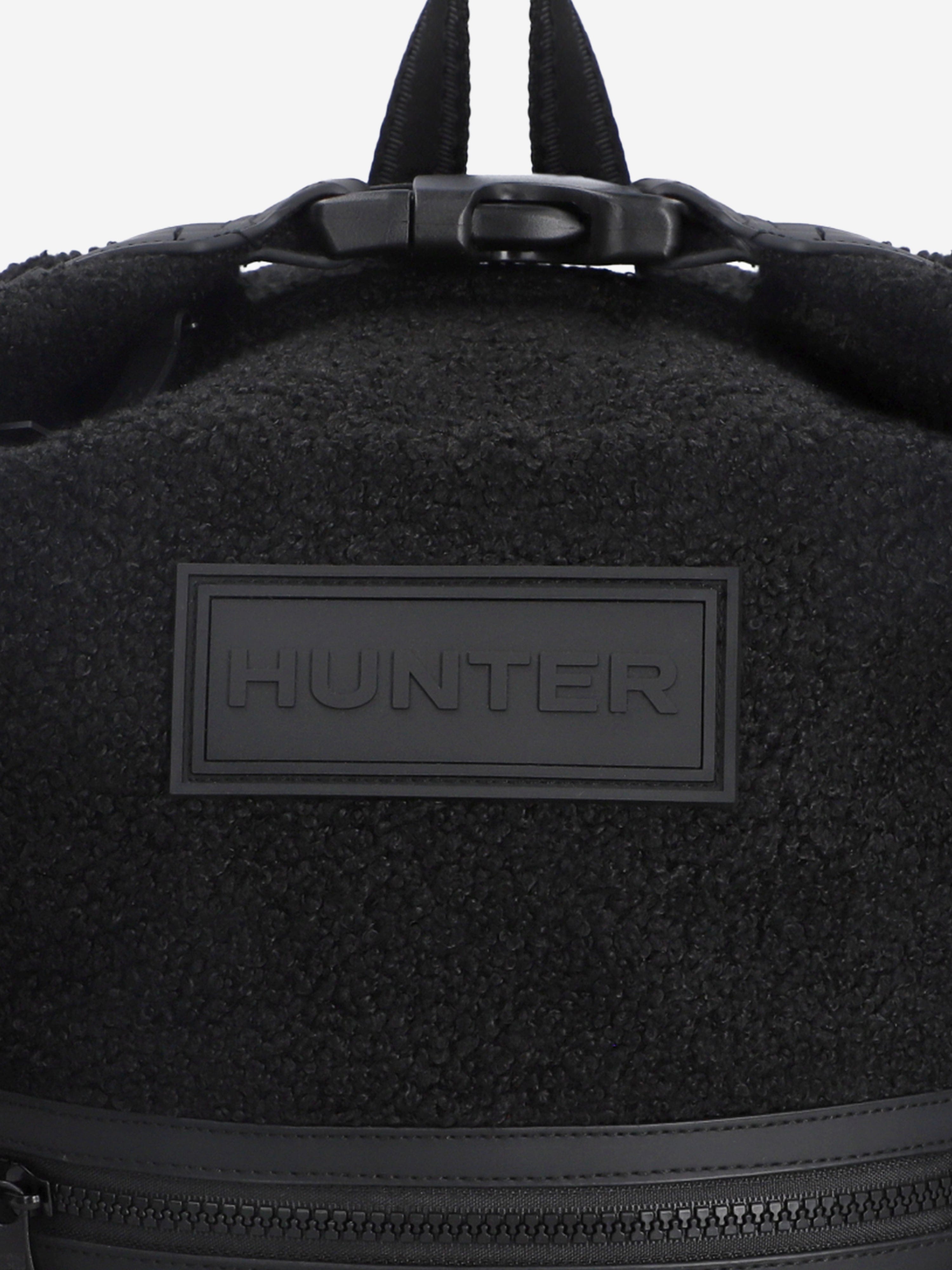 Hunter Kids Renfrew Borg Sherpa Top Clip Backpack in Black (38cm)