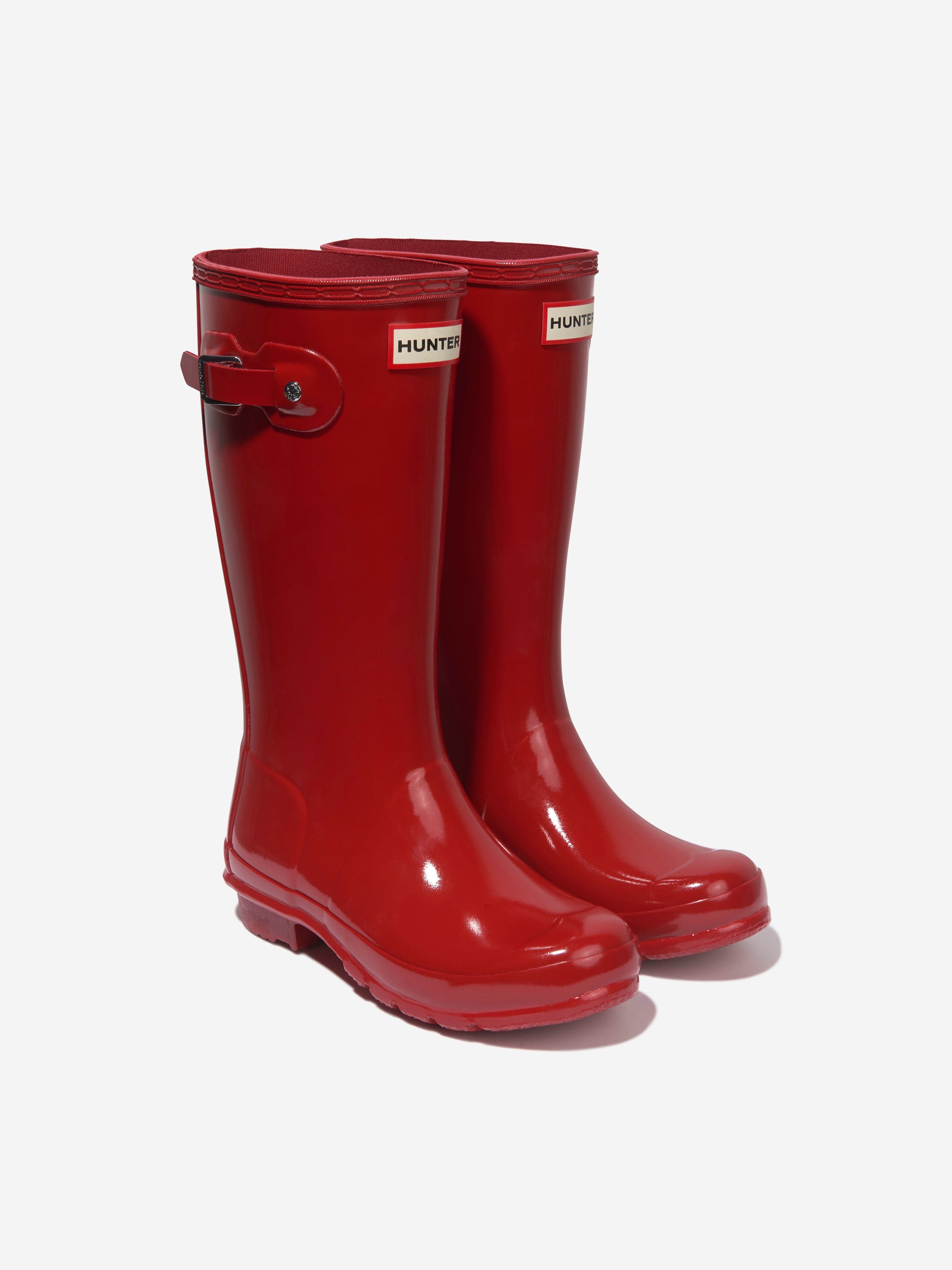 Hunter Kids Original Gloss Wellington Boots in Red
