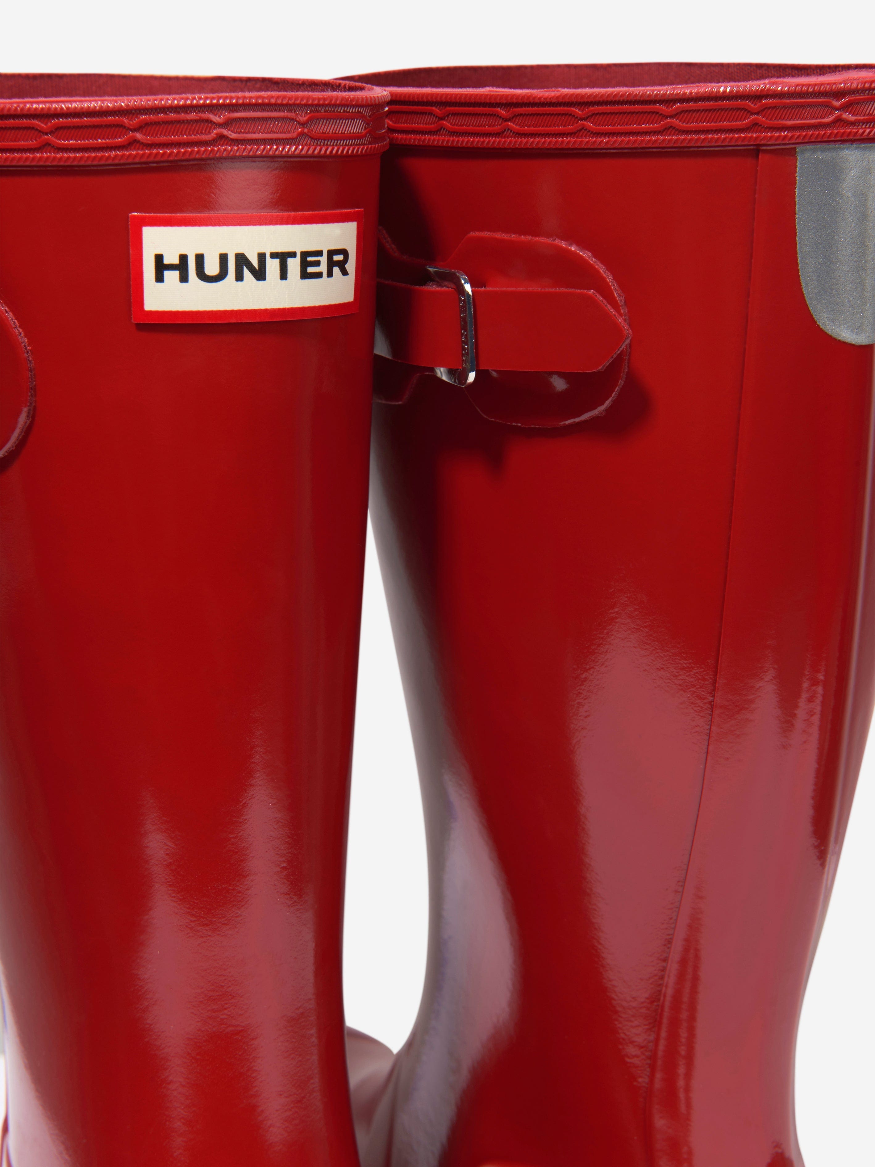 Hunter Kids Original Gloss Wellington Boots in Red