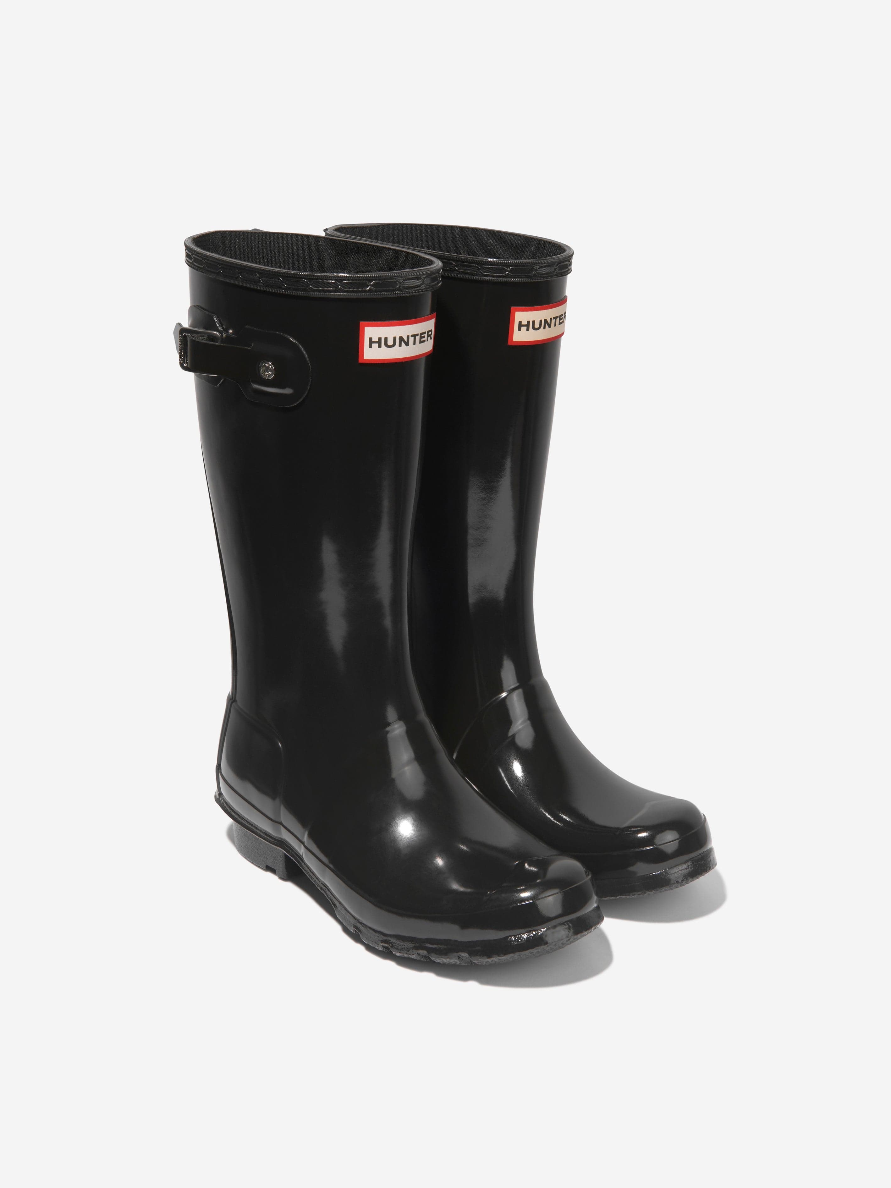 Hunter Kids Original Gloss Wellington Boots in Black