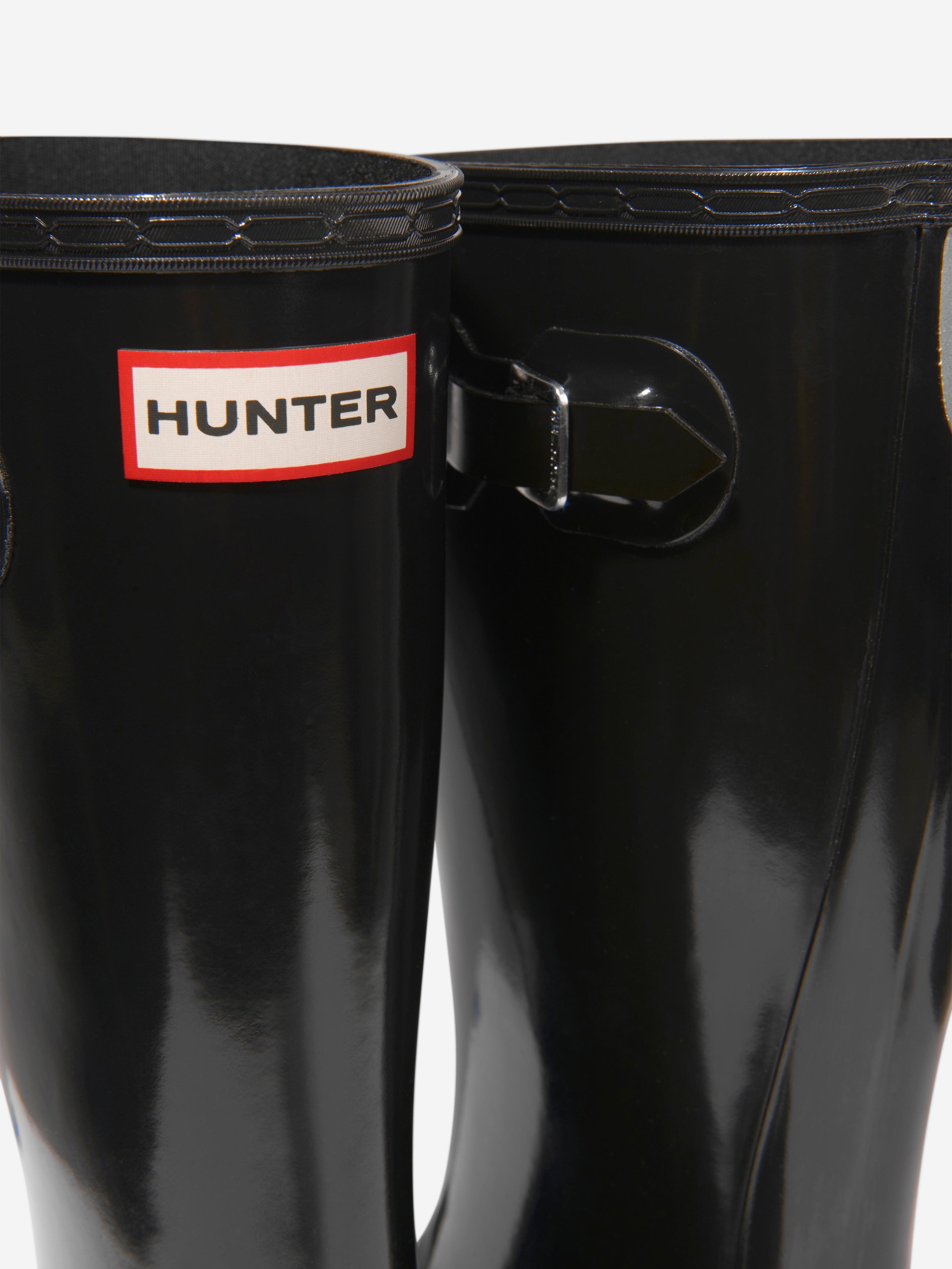 Hunter Kids Original Gloss Wellington Boots in Black