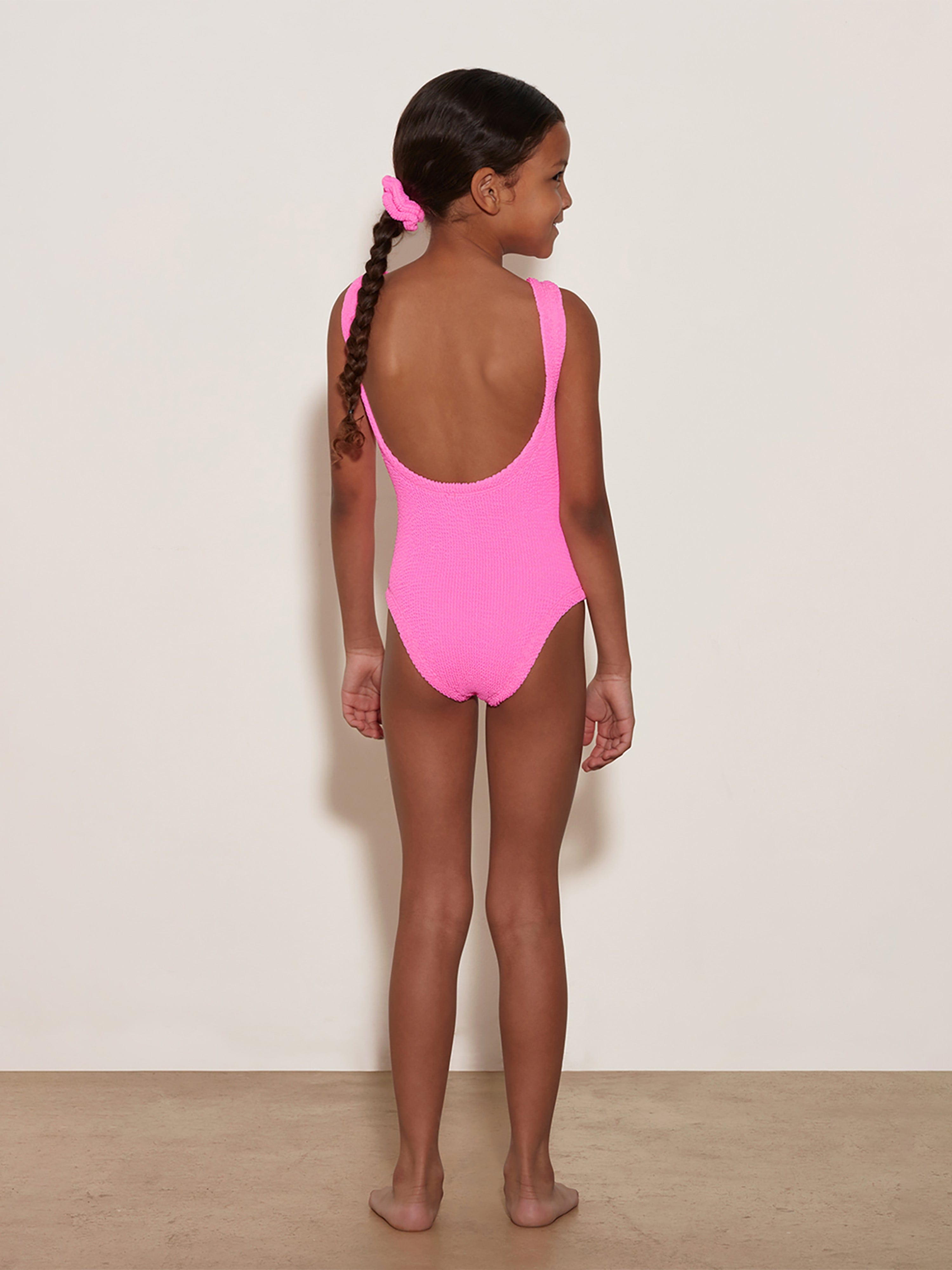 HUNZA G Girls Classic Swimsuit in Pink