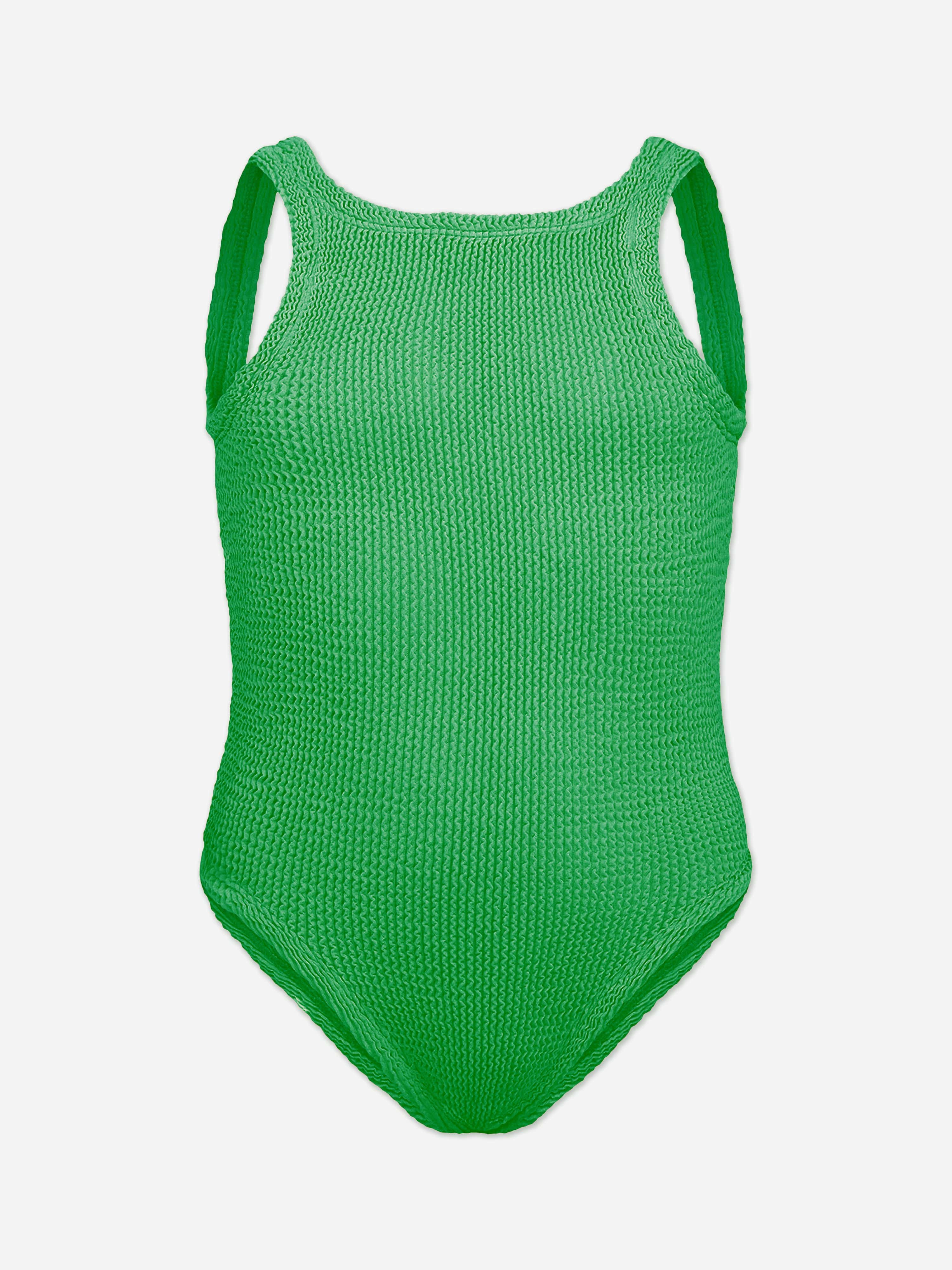 HUNZA G Girls Classic Swimsuit in Green