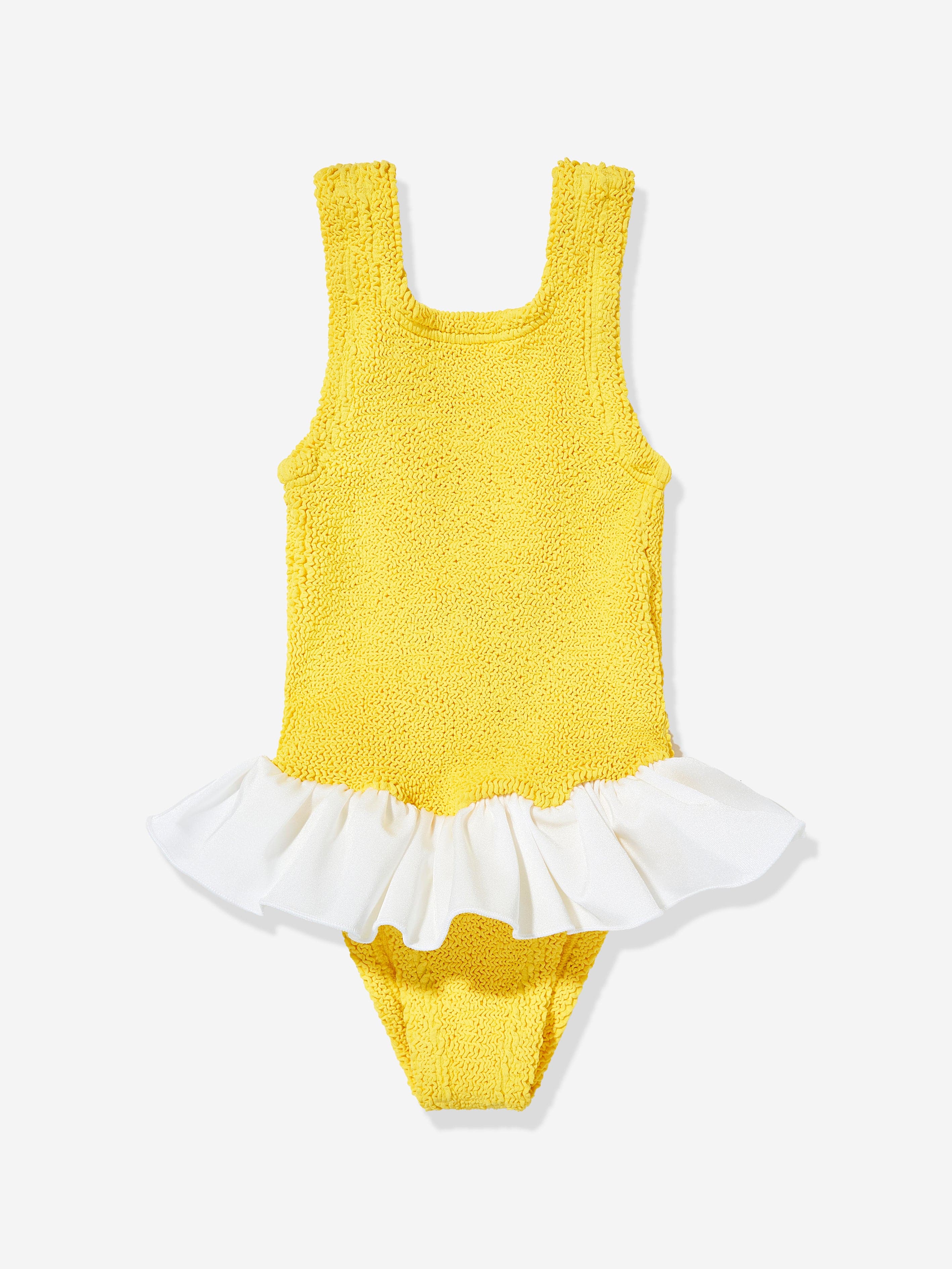 HUNZA G Girls Denise Swimsuit in Yellow