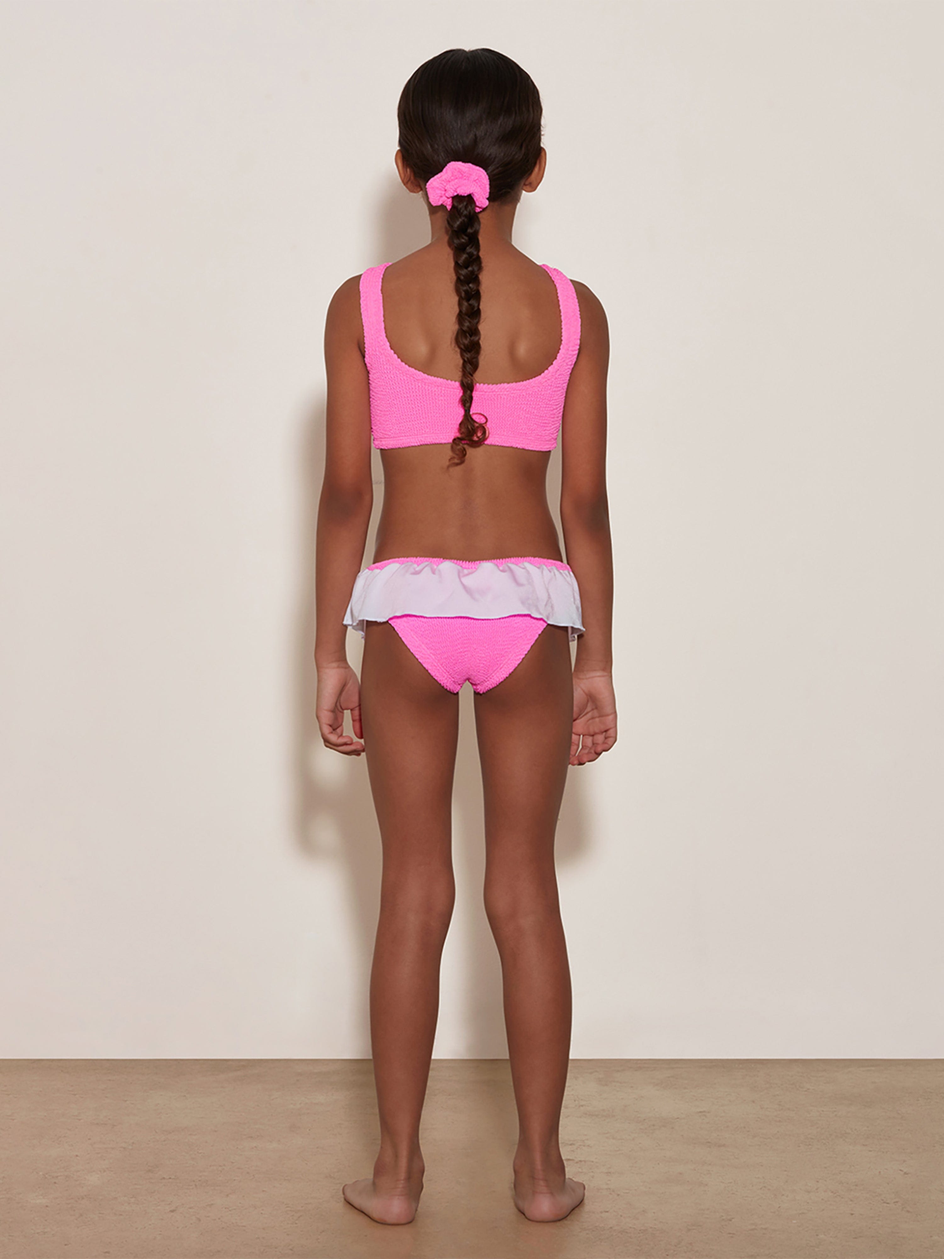 HUNZA G Girls Olive Bikini in Pink