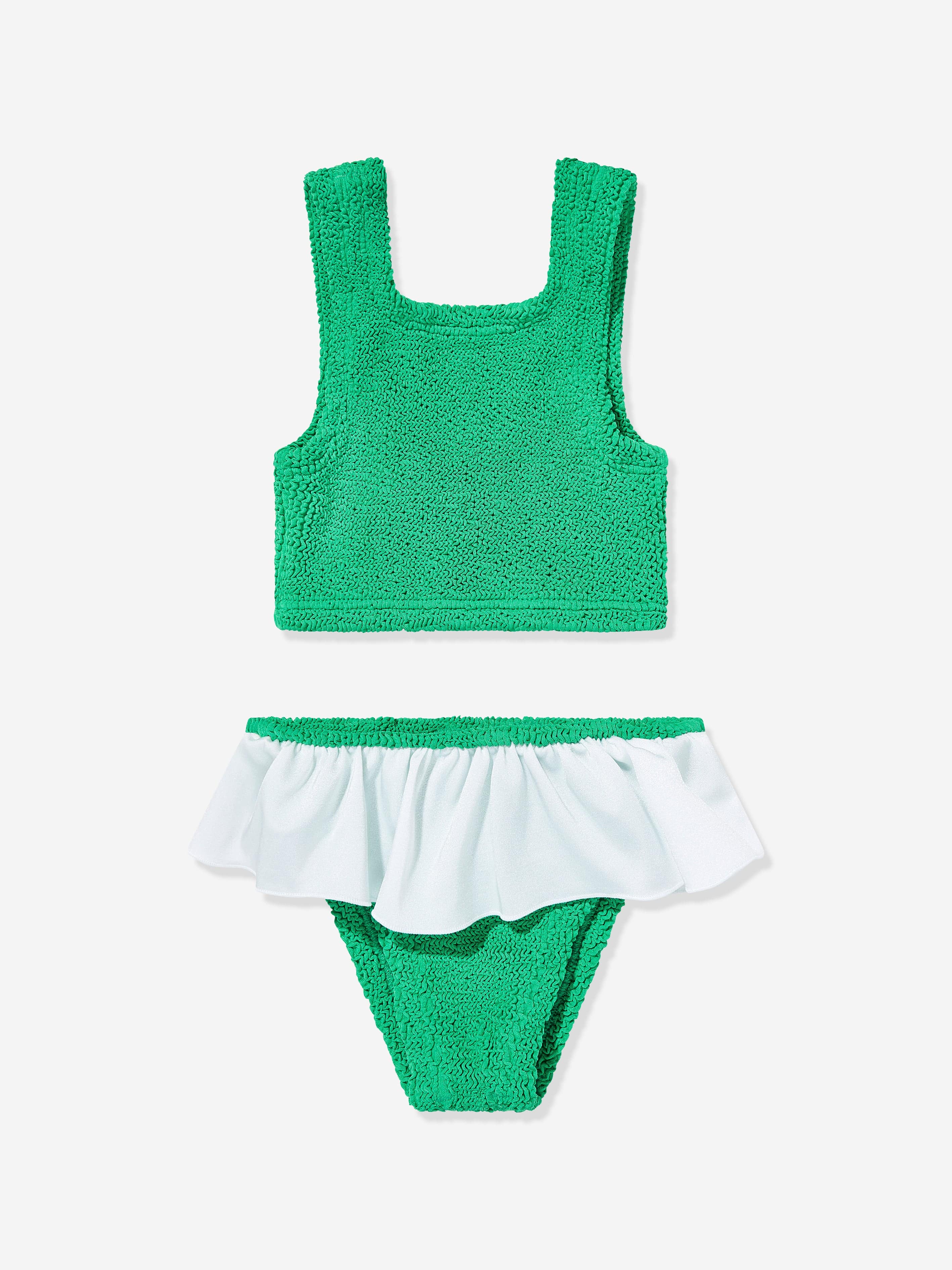 HUNZA G Girls Olive Bikini in Green