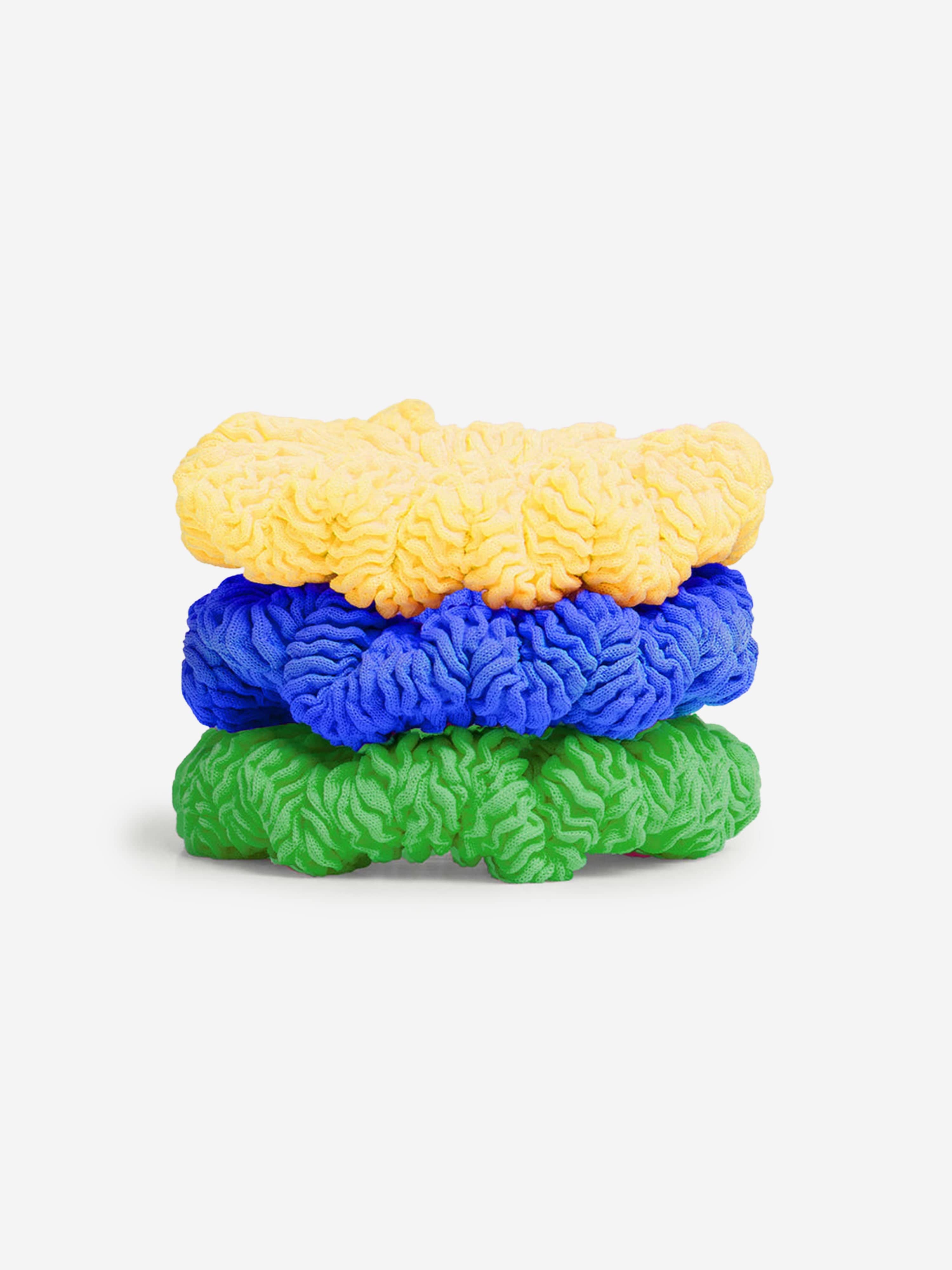 HUNZA G Girls 3 Pack Scrunchies in Multicolour
