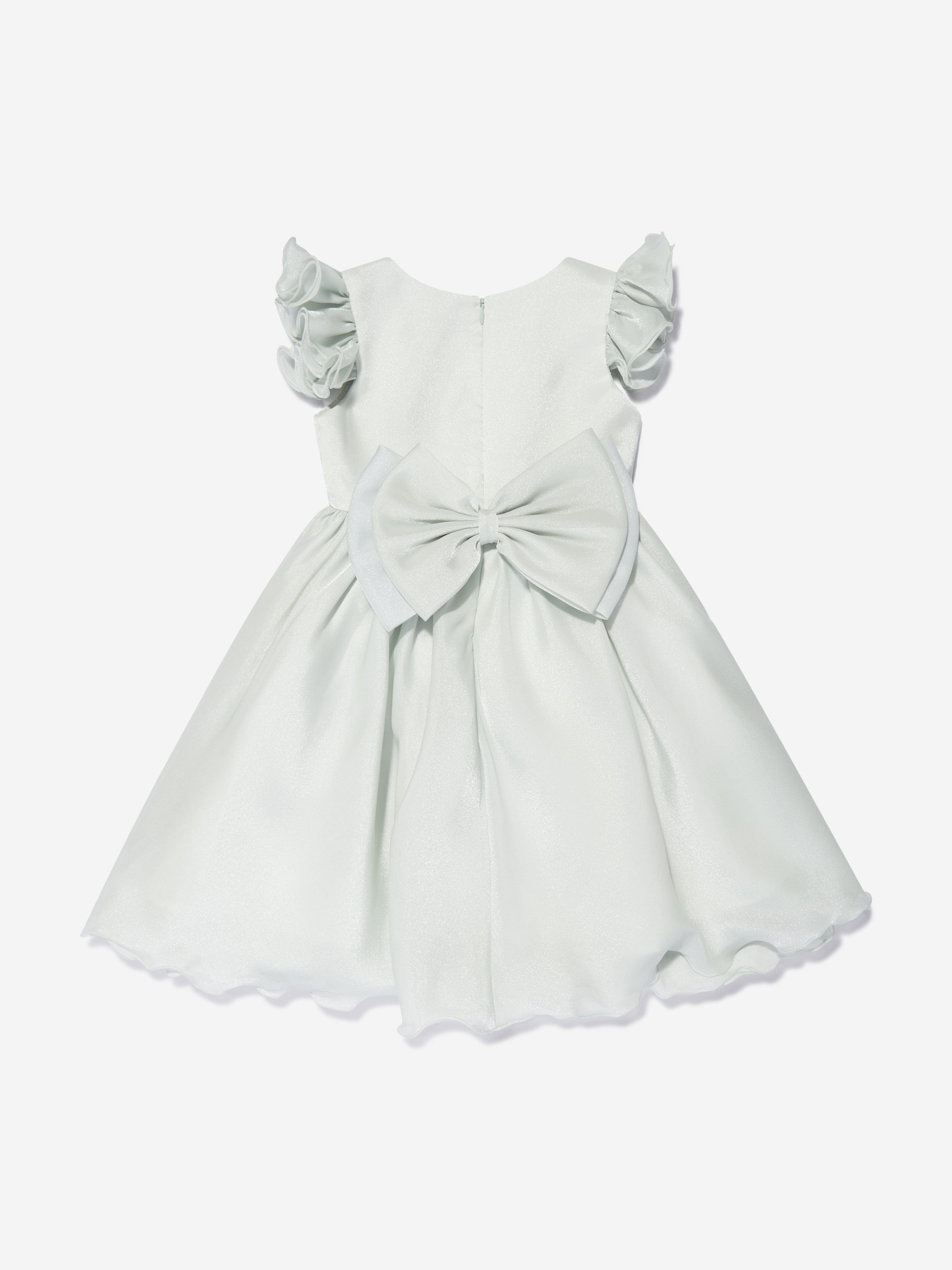 iAMe Girls Ruffle Detail A Line Dress in Green