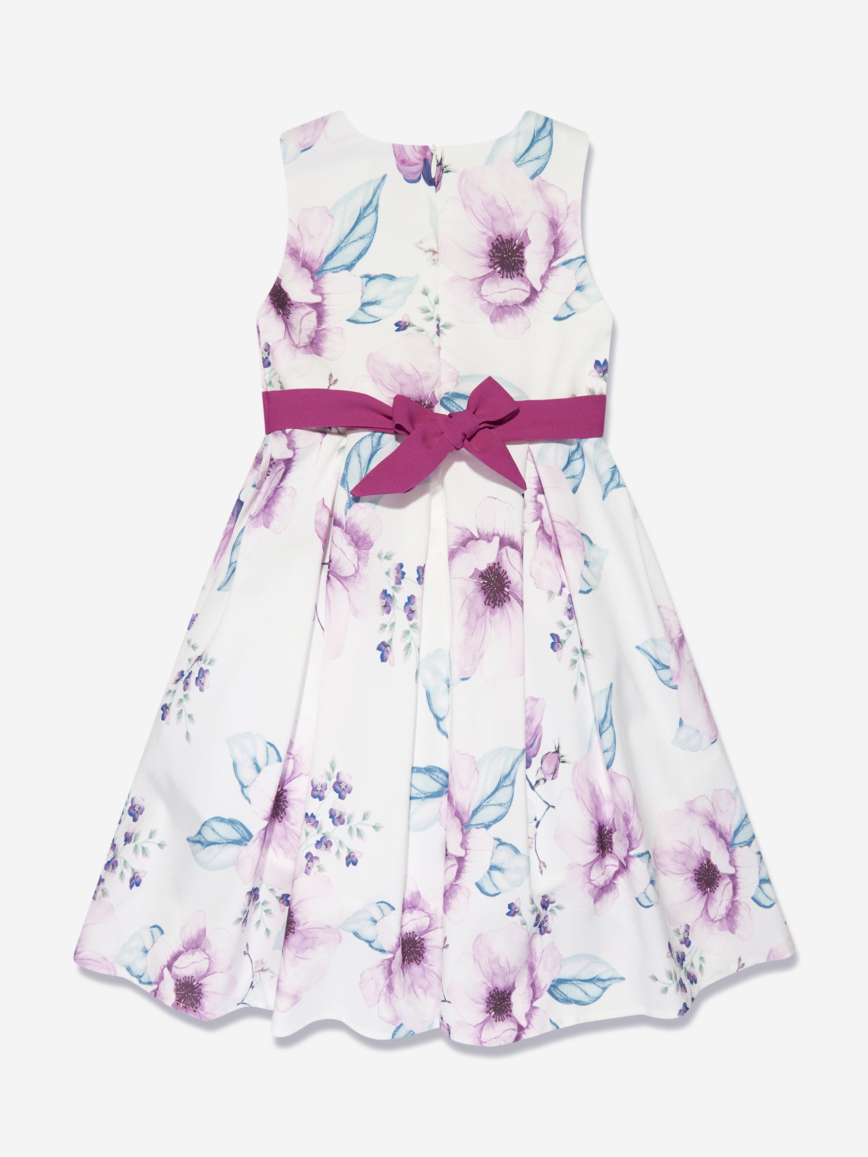 iAMe Girls Floral Printed A Line Dress in Pink